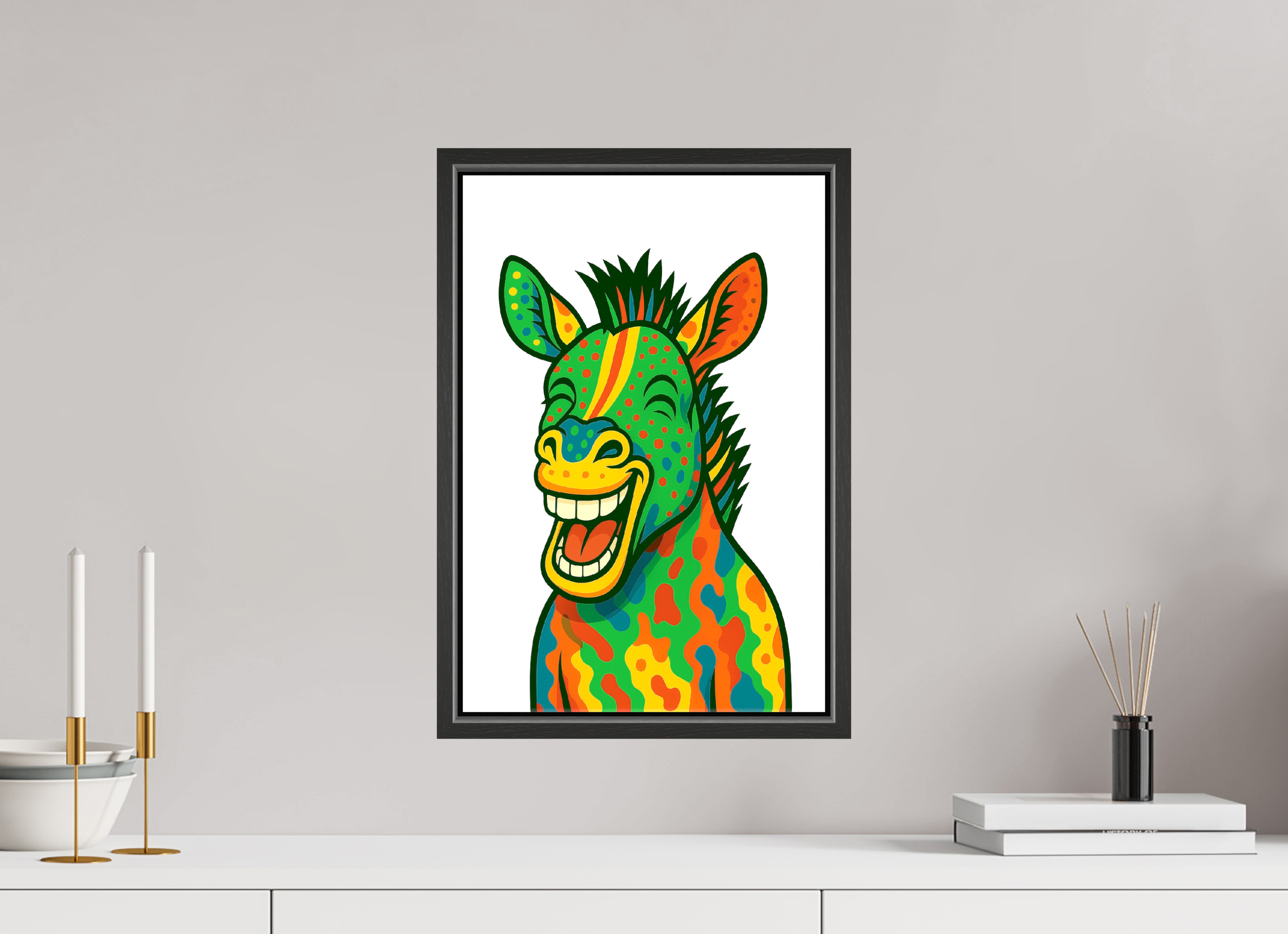 30 x 45 cm, Leinwand glänzend - Rahmen schwarz 15mm 03-Zebra