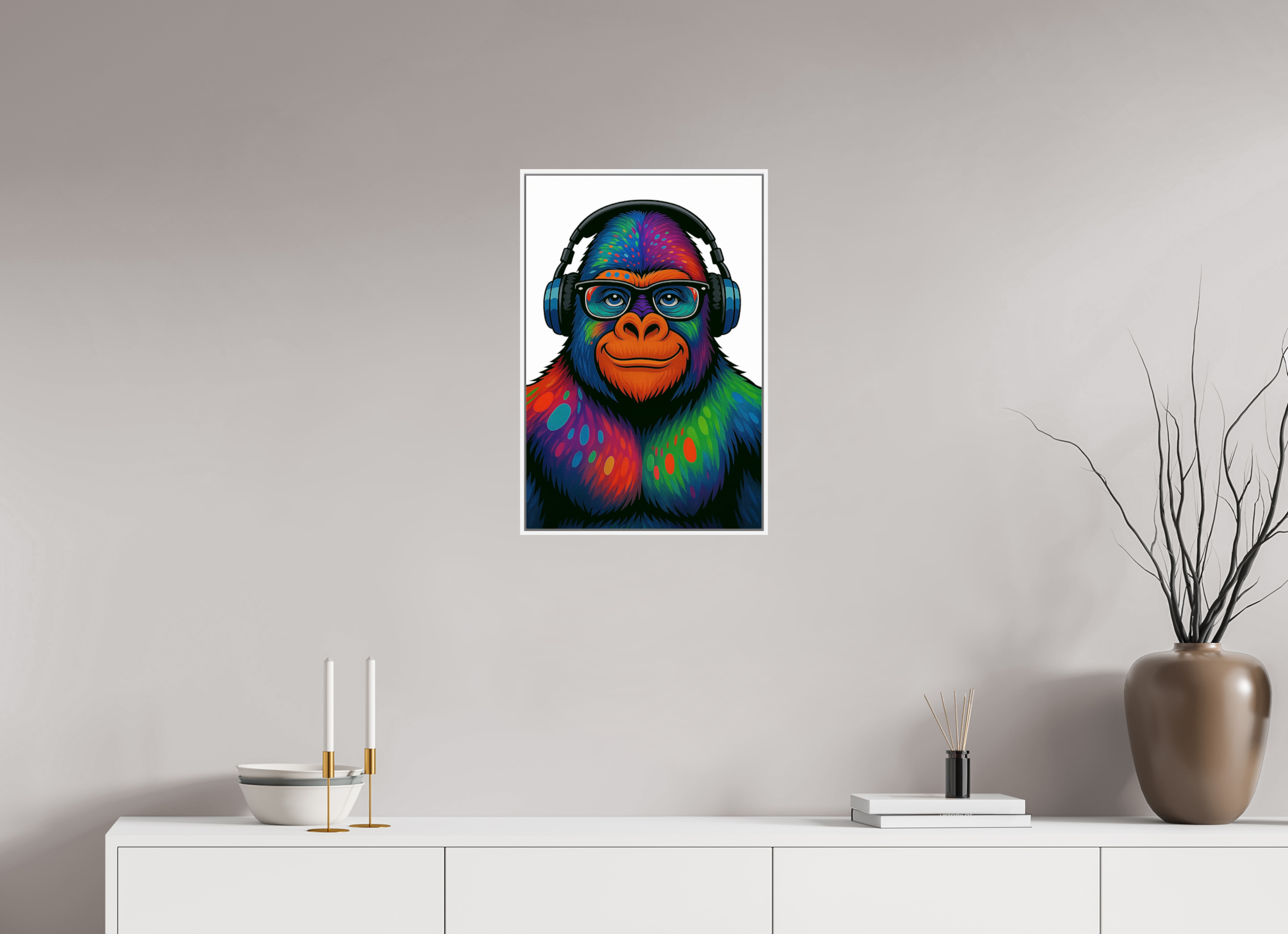 40 x 60 cm, Rahmen weiß 6mm 12-Gorilla