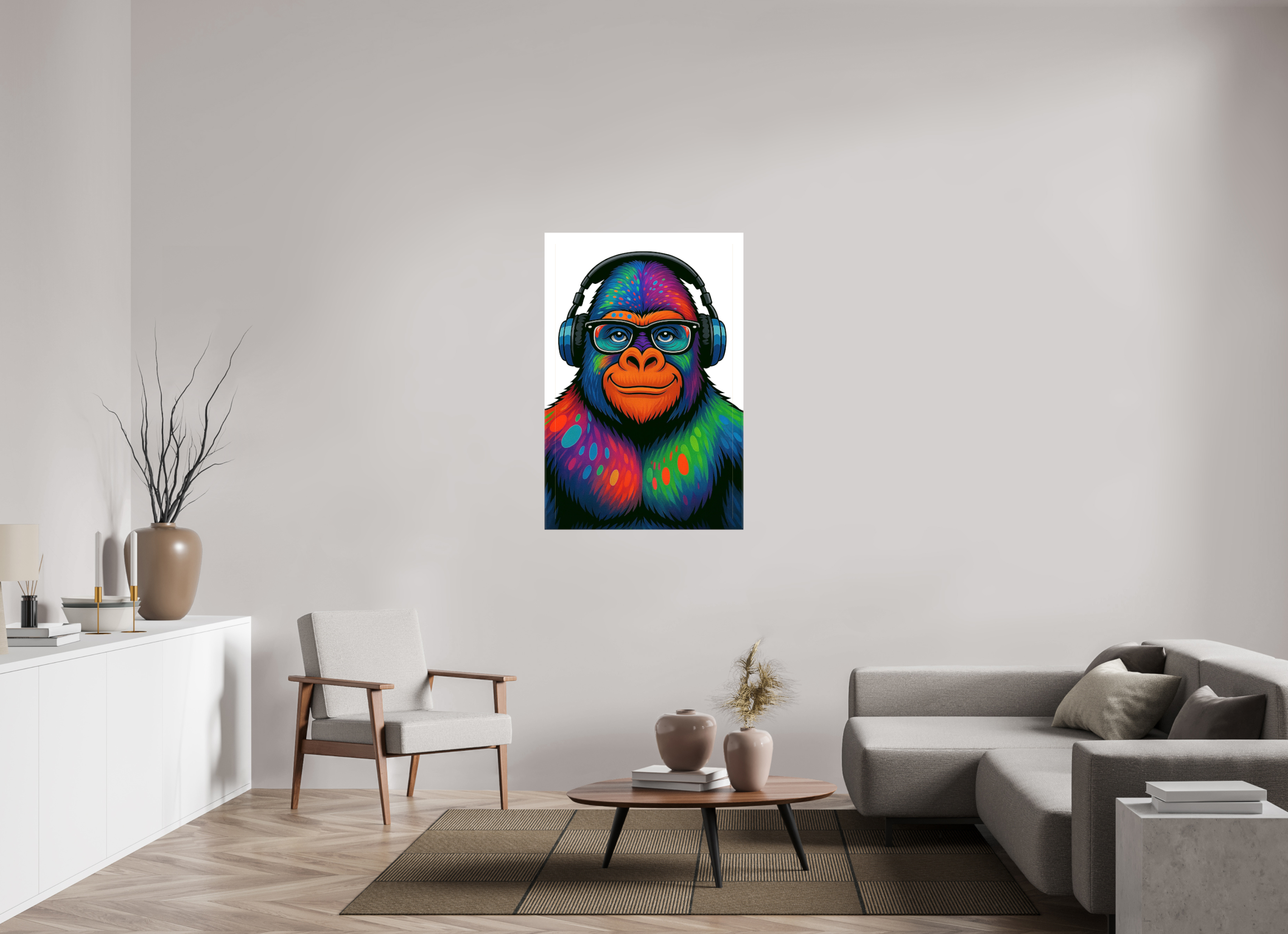 80 x 120 cm, Leinwand glänzend - Kein Rahmen 12-Gorilla