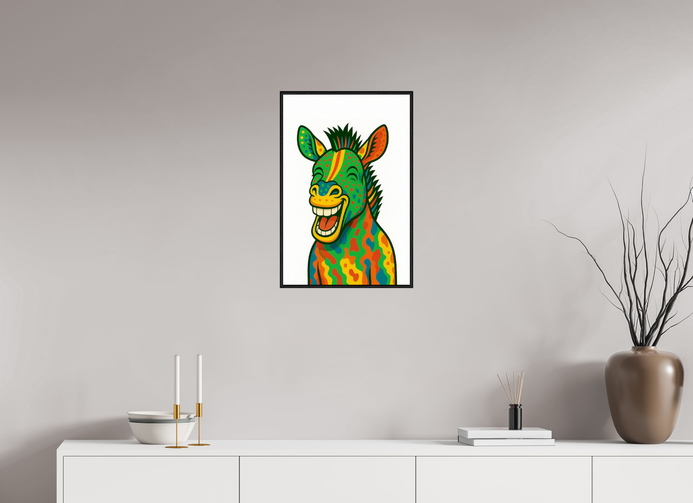 40 x 60 cm, Rahmen schwarz 6mm 03-Zebra