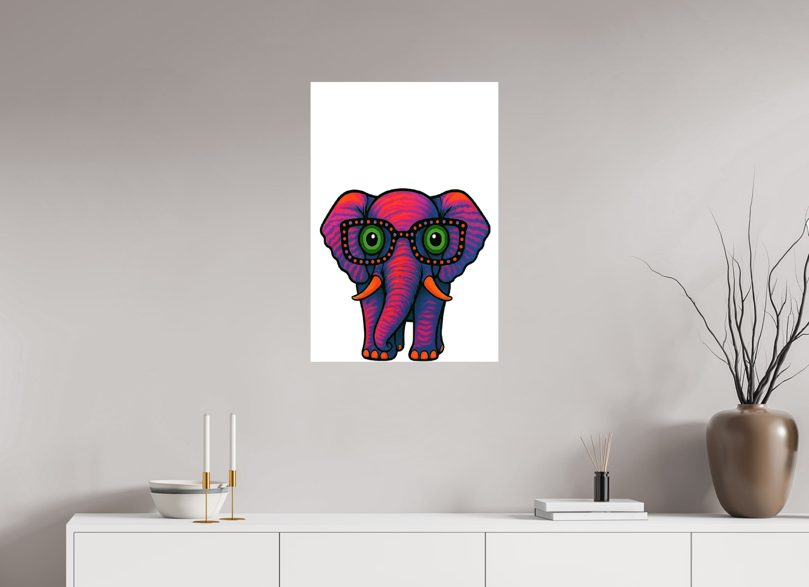 50 x 75 cm, Leinwand glänzend - Kein Rahmen 15-Elefant