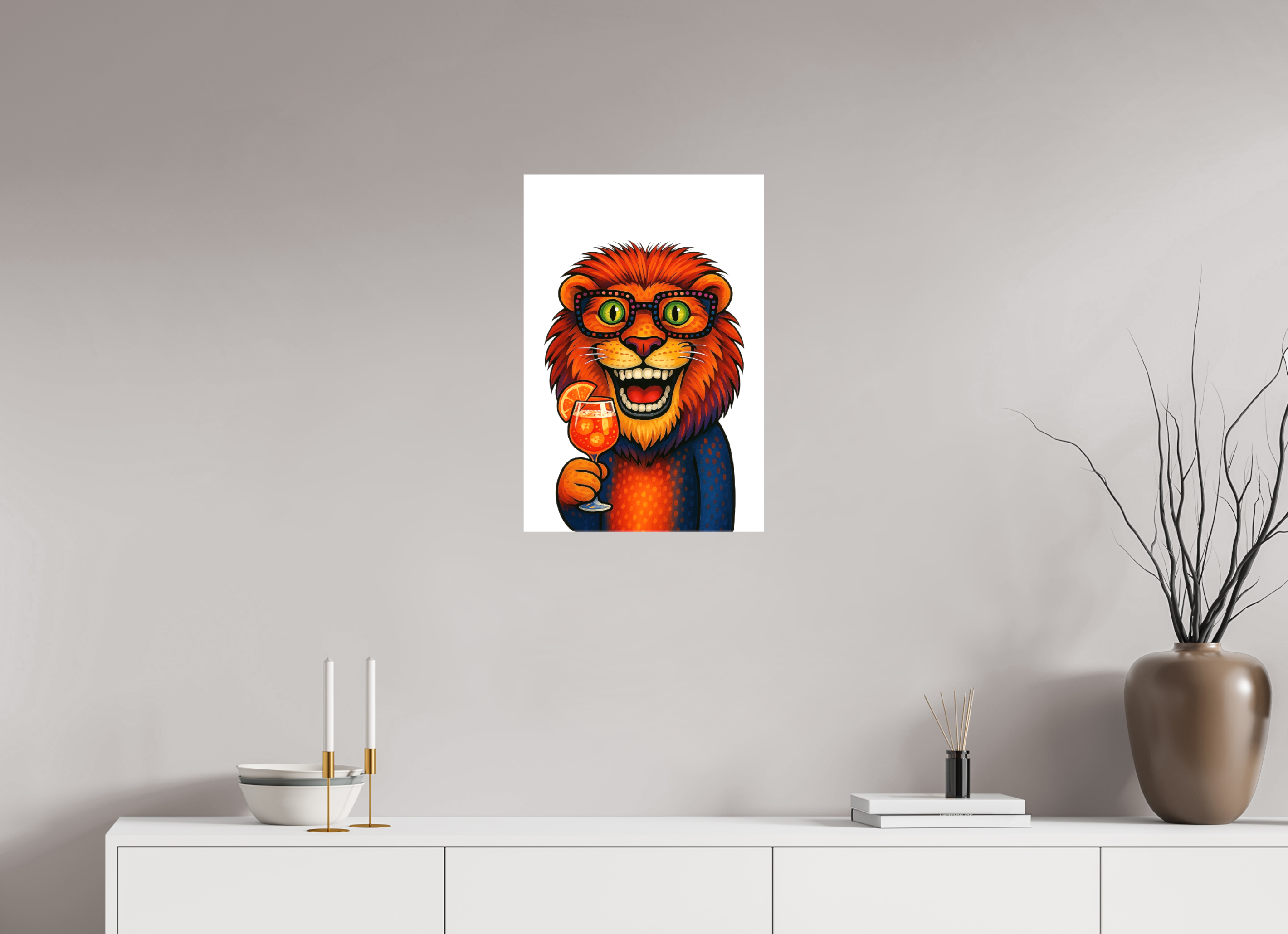 40 x 60 cm, Leinwand glänzend - Kein Rahmen 05-Löwe