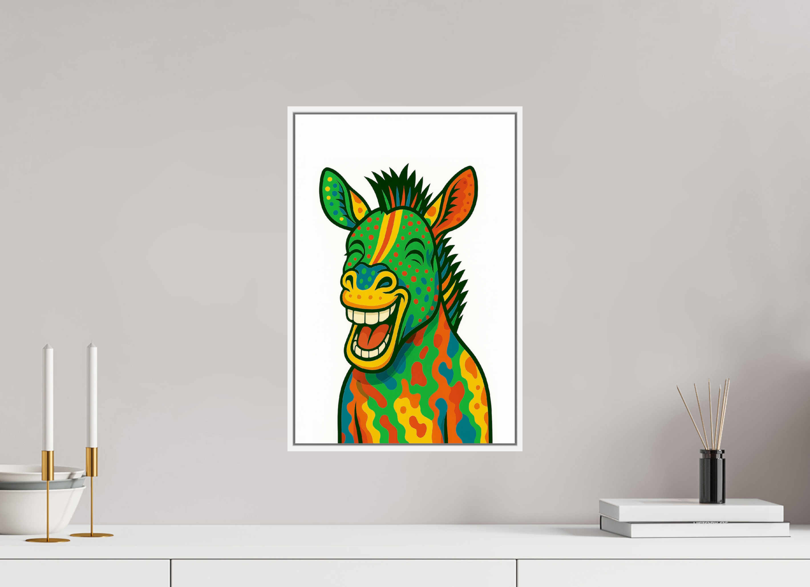 30 x 45 cm, Rahmen weiß 6mm 03-Zebra