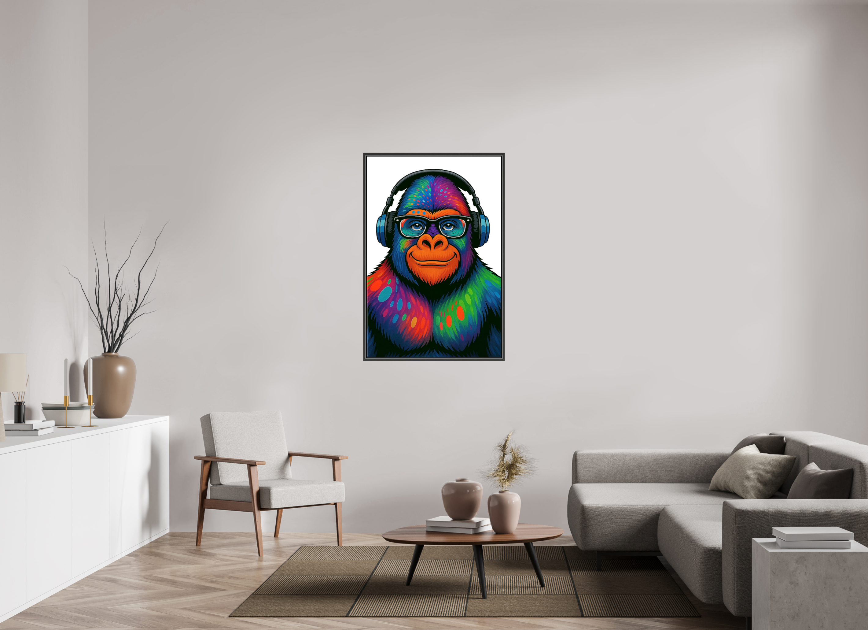 80 x 120 cm, Leinwand glänzend - Rahmen schwarz 15mm 12-Gorilla