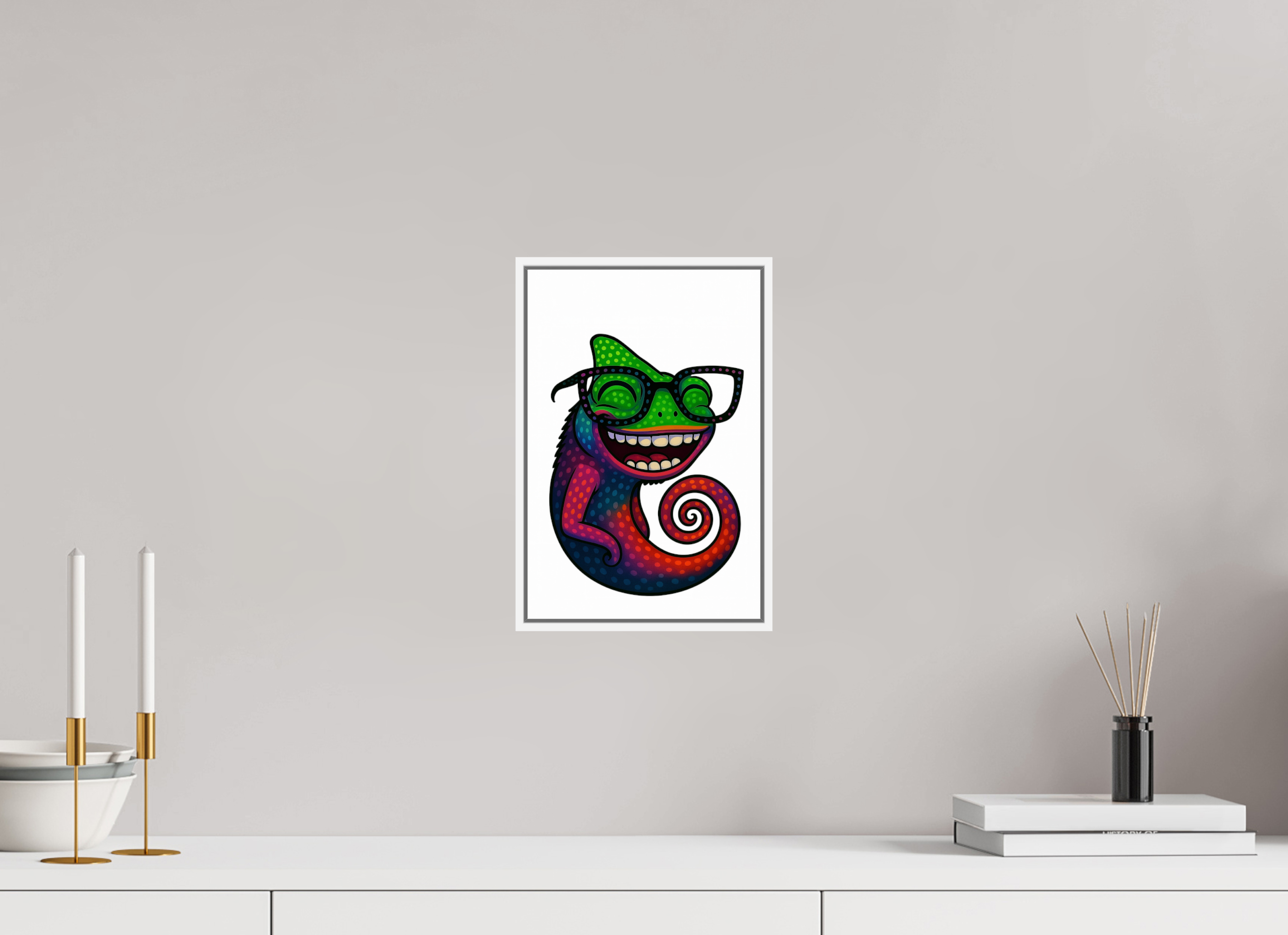 20 x 30 cm, Rahmen weiß 6mm 11-Chamäleon