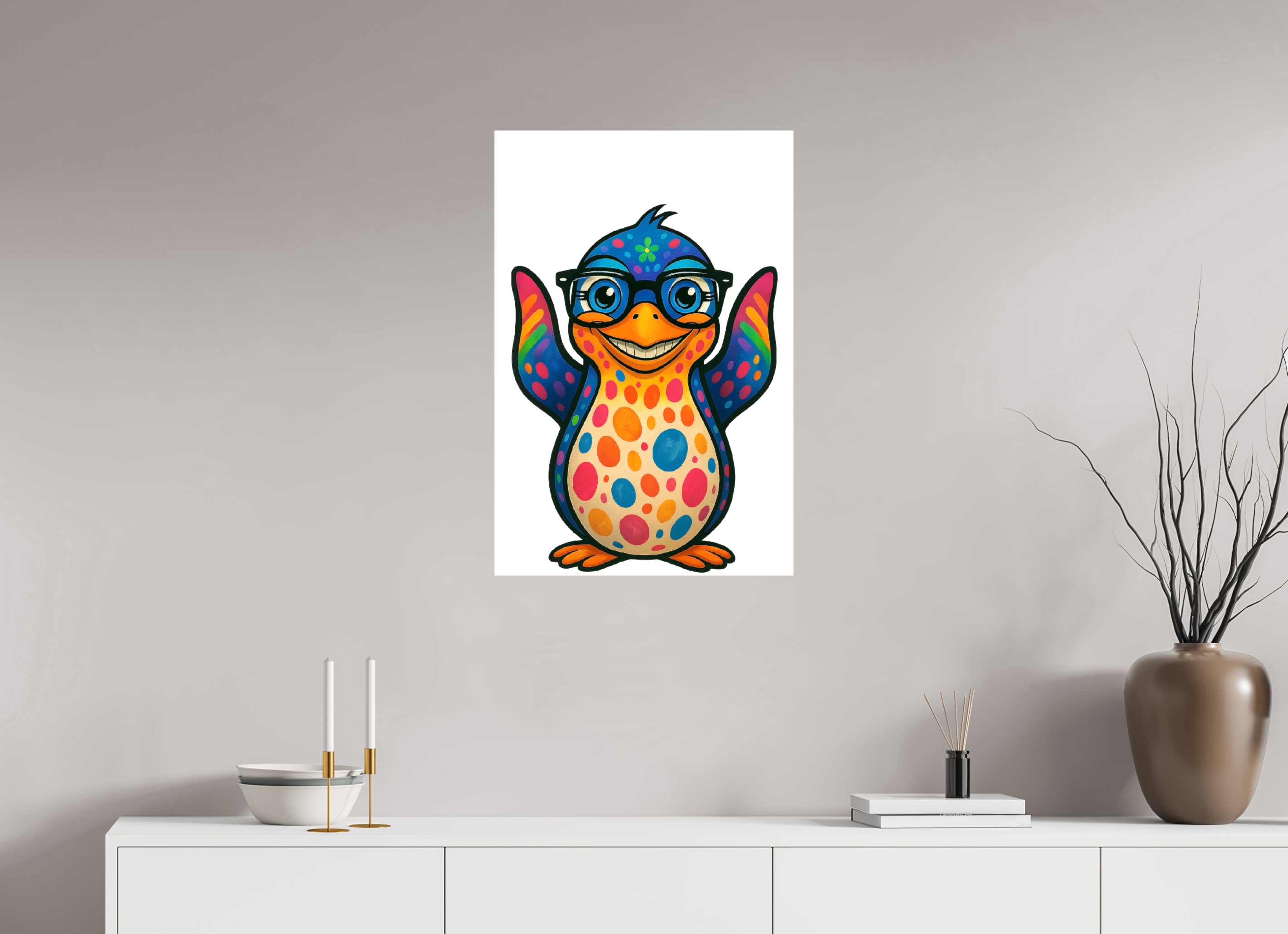 50 x 75 cm, Leinwand glänzend - Kein Rahmen 08-Pinguin