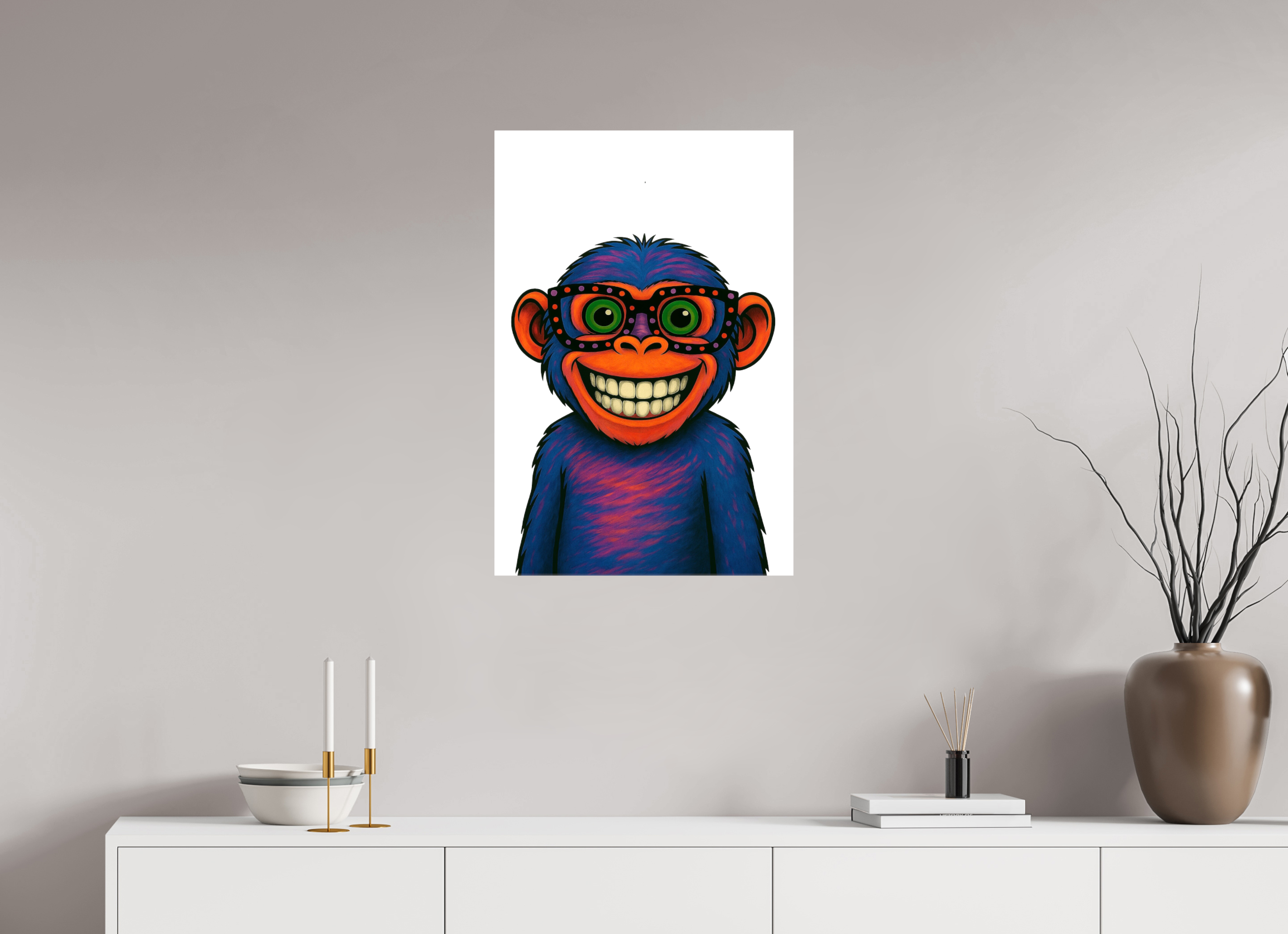 50 x 75 cm, Leinwand glänzend - Kein Rahmen 06-Affe