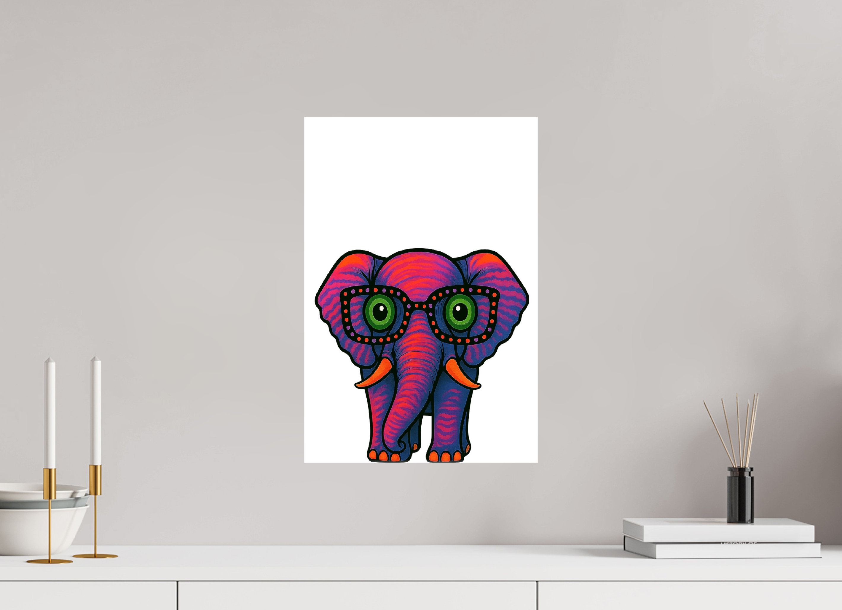 30 x 45 cm, Leinwand glänzend - Kein Rahmen 15-Elefant