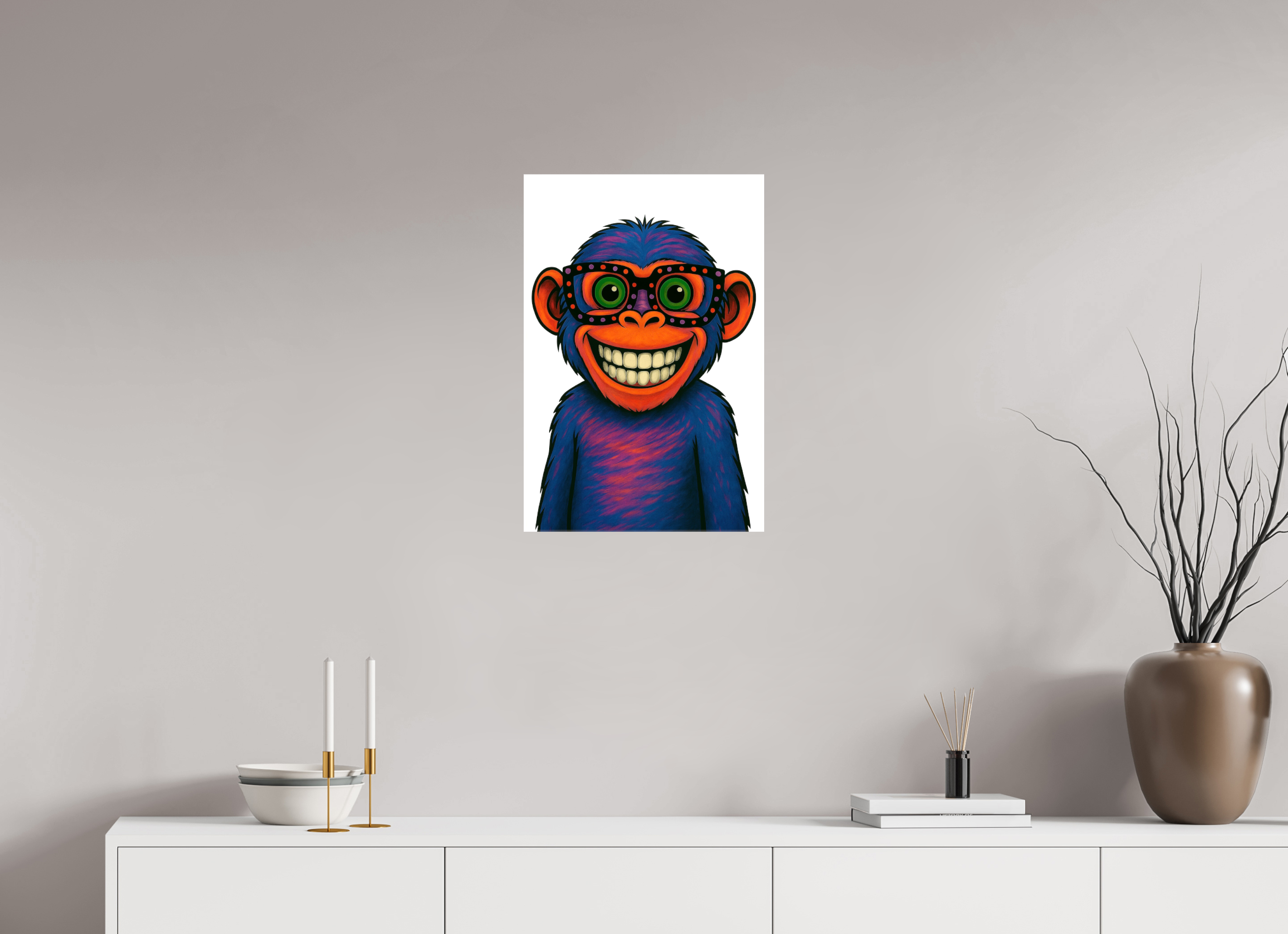 40 x 60 cm, Leinwand glänzend - Kein Rahmen 06-Affe