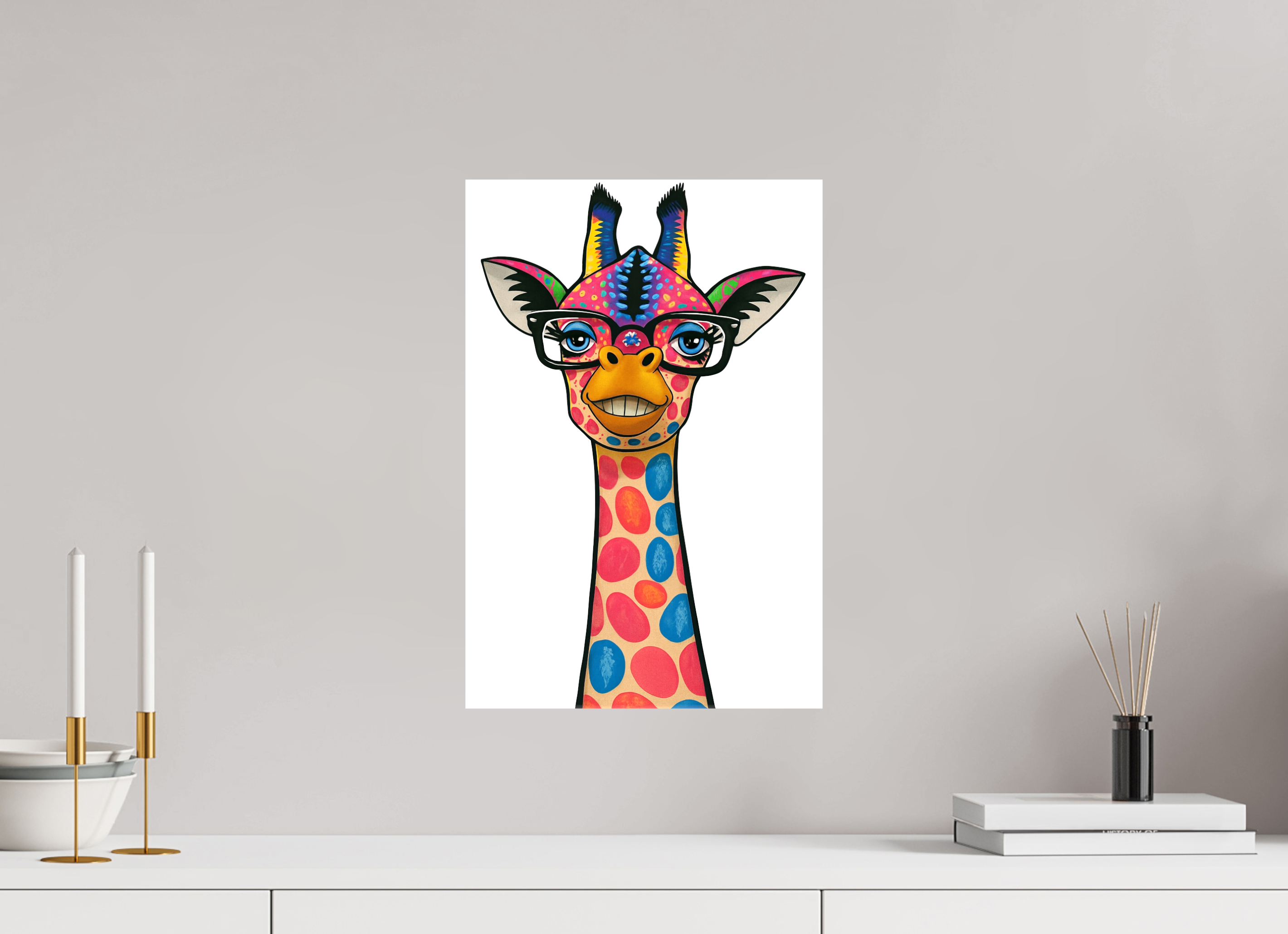 30 x 45 cm, Leinwand glänzend - Kein Rahmen 01-Giraffe