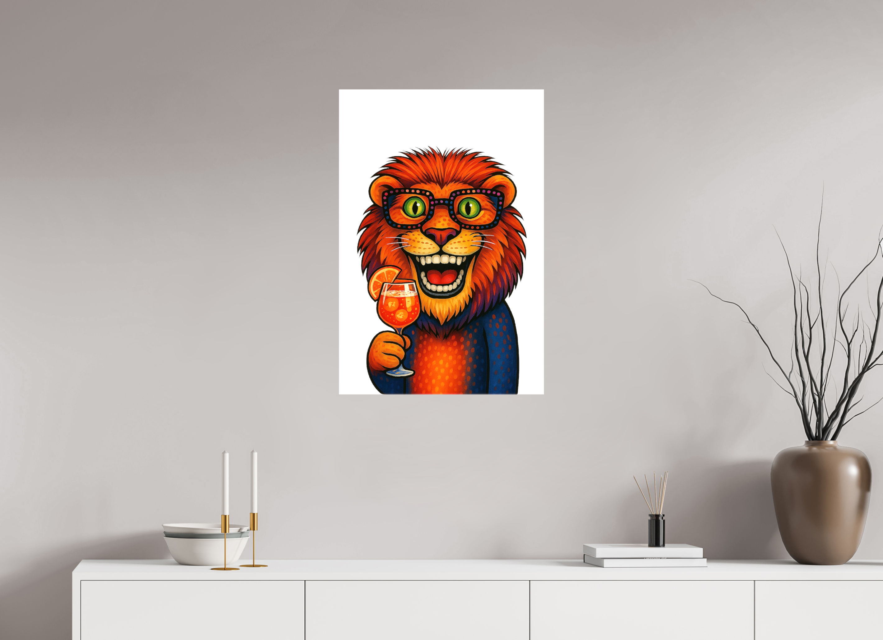 50 x 75 cm, Leinwand glänzend - Kein Rahmen 05-Löwe