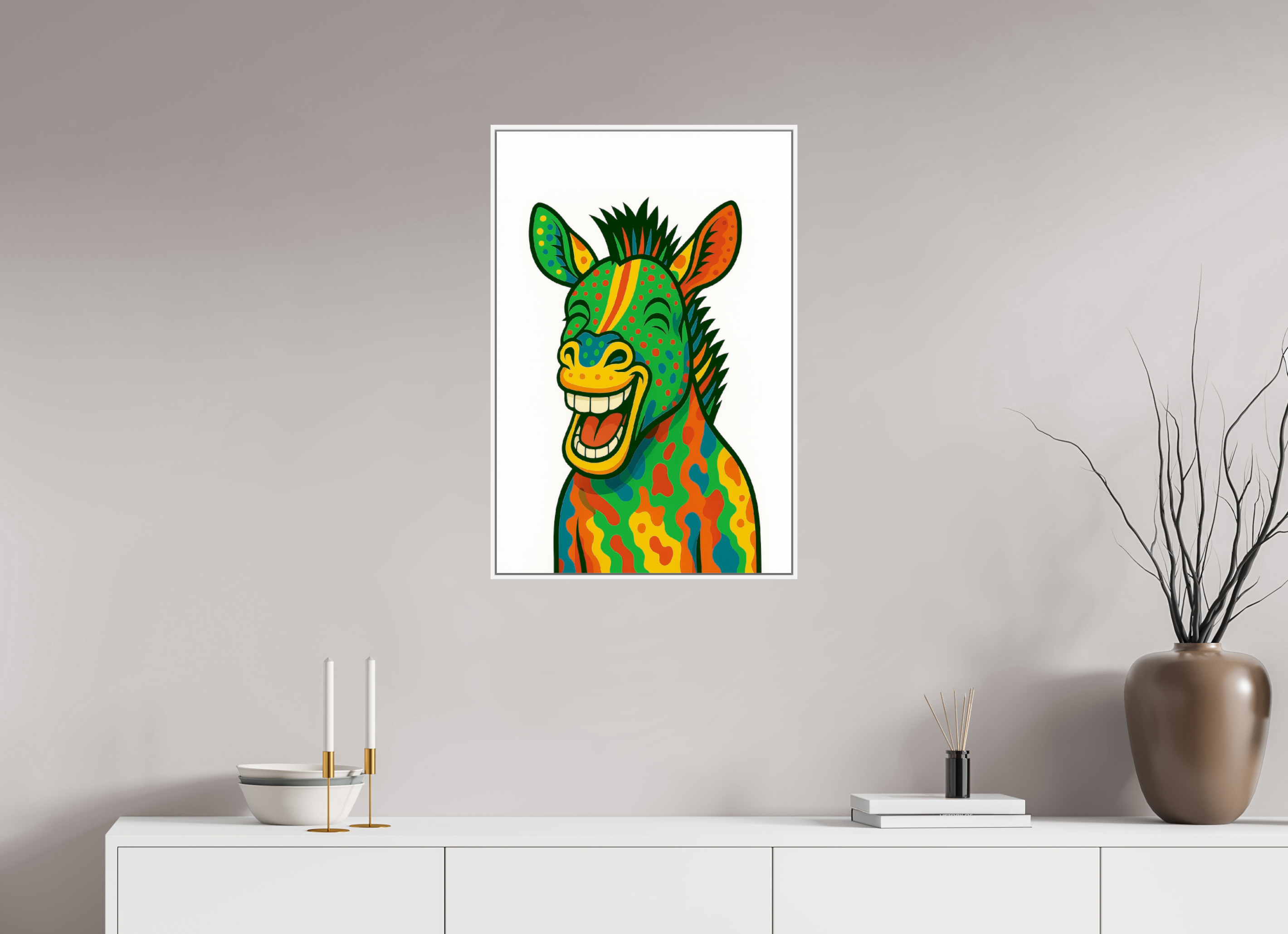 50 x 75 cm, Rahmen weiß 6mm 03-Zebra