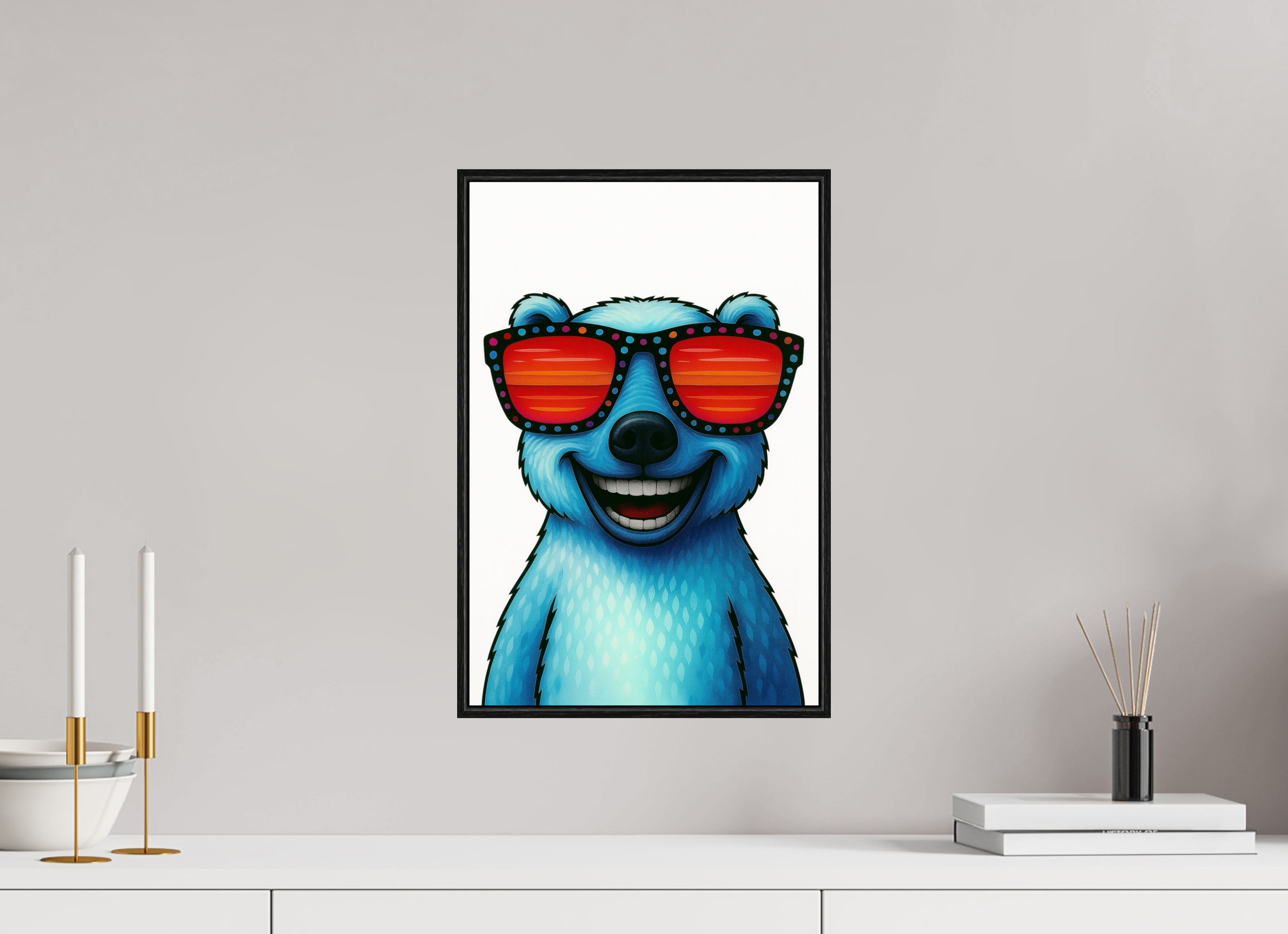 30 x 45 cm, Rahmen schwarz 6mm 04-Eisbär