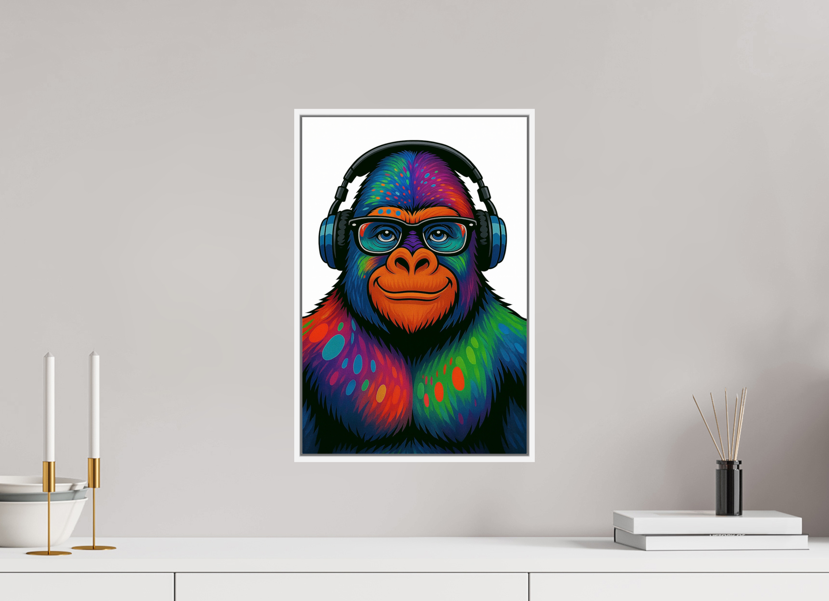 30 x 45 cm, Rahmen weiß 6mm 12-Gorilla