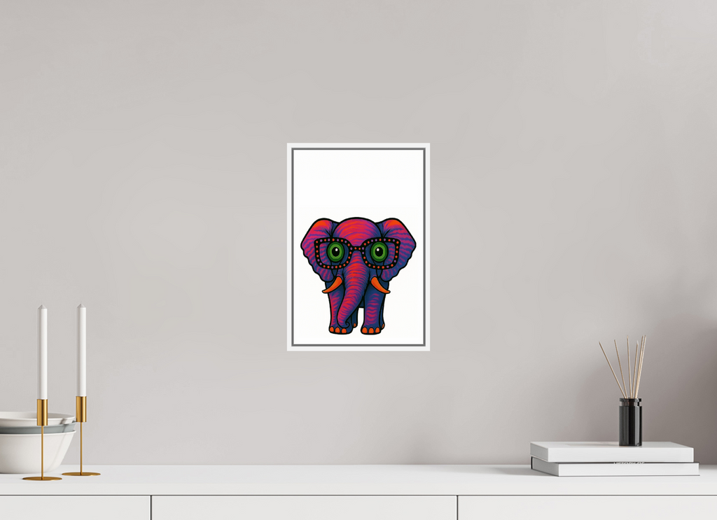 20 x 30 cm, Rahmen weiß 6mm 15-Elefant