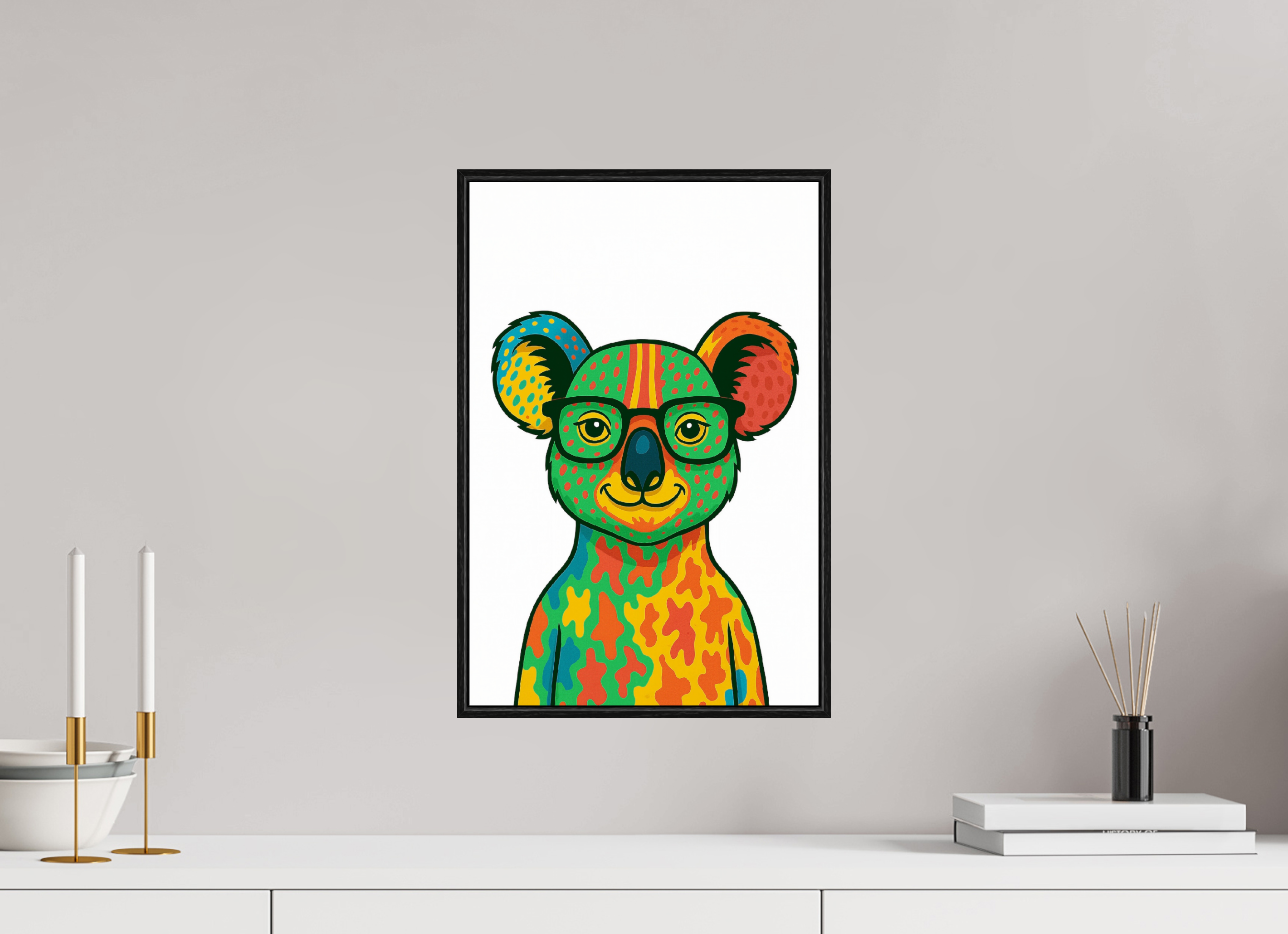 30 x 45 cm, Rahmen schwarz 6mm 07-Koala