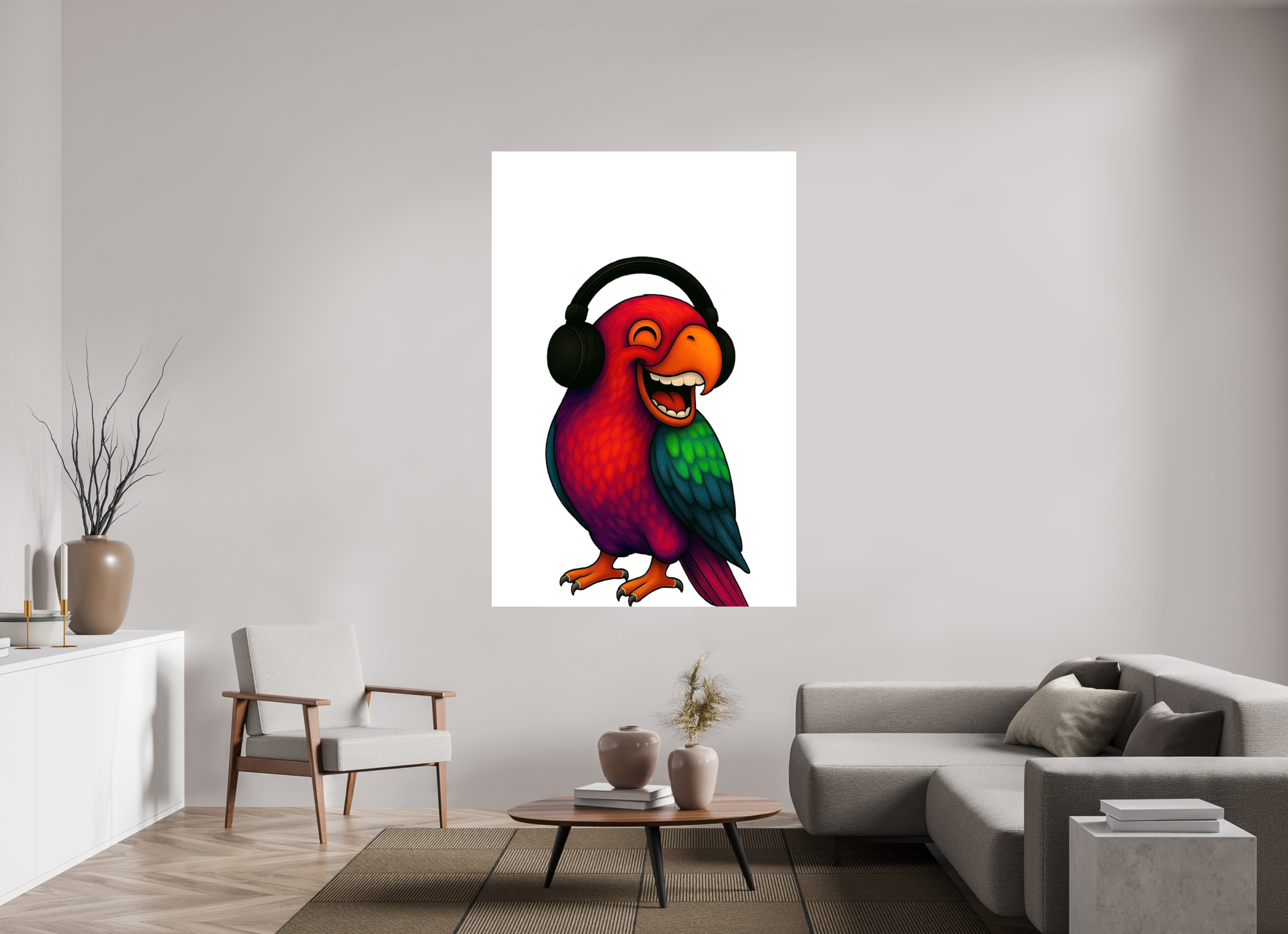 120 x 180 cm, Leinwand glänzend - Kein Rahmen 13-Papagai