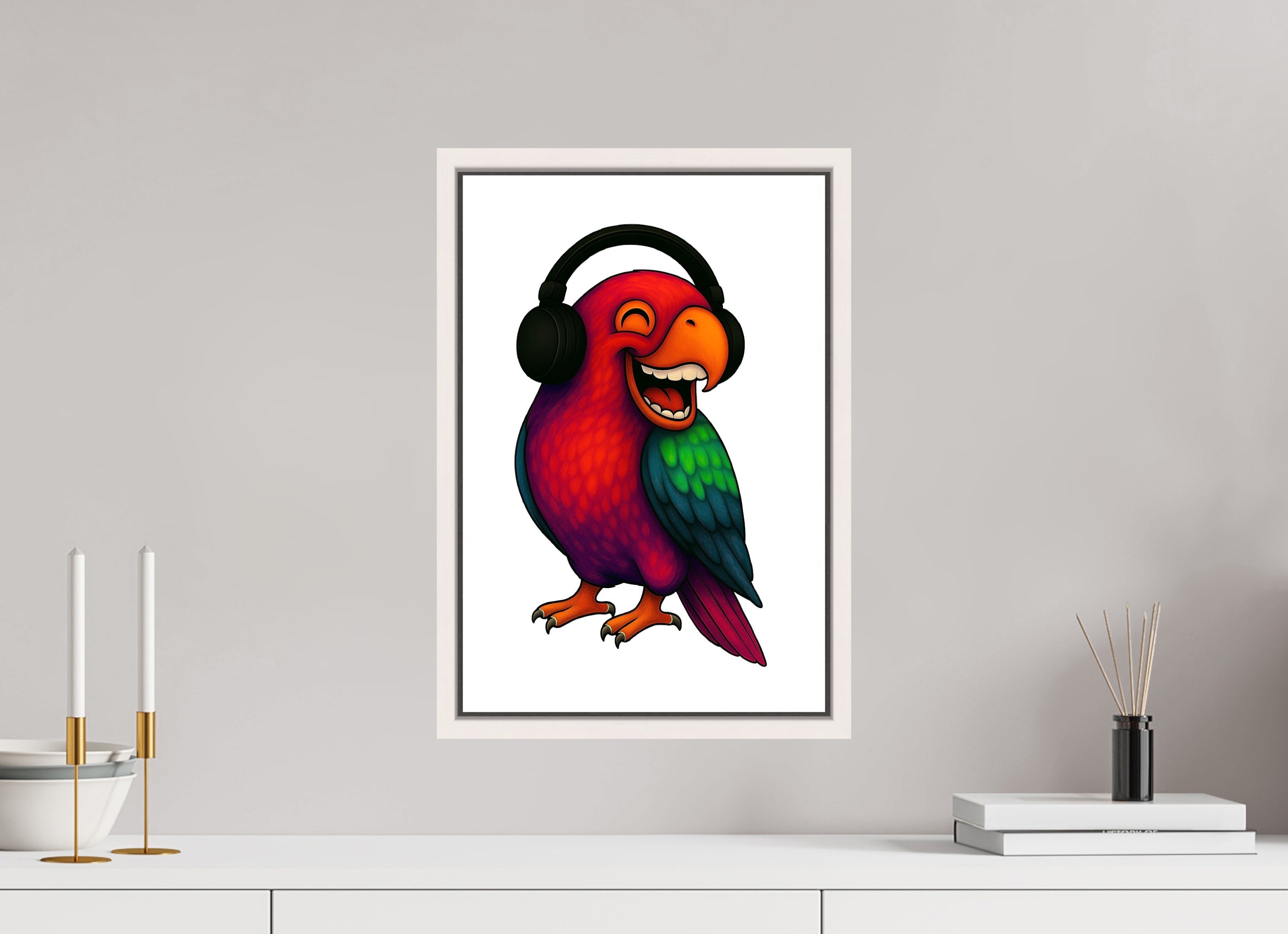 30 x 45 cm, Fotoleinwand glänzend - Rahmen weiß 15mm 13-Papagai