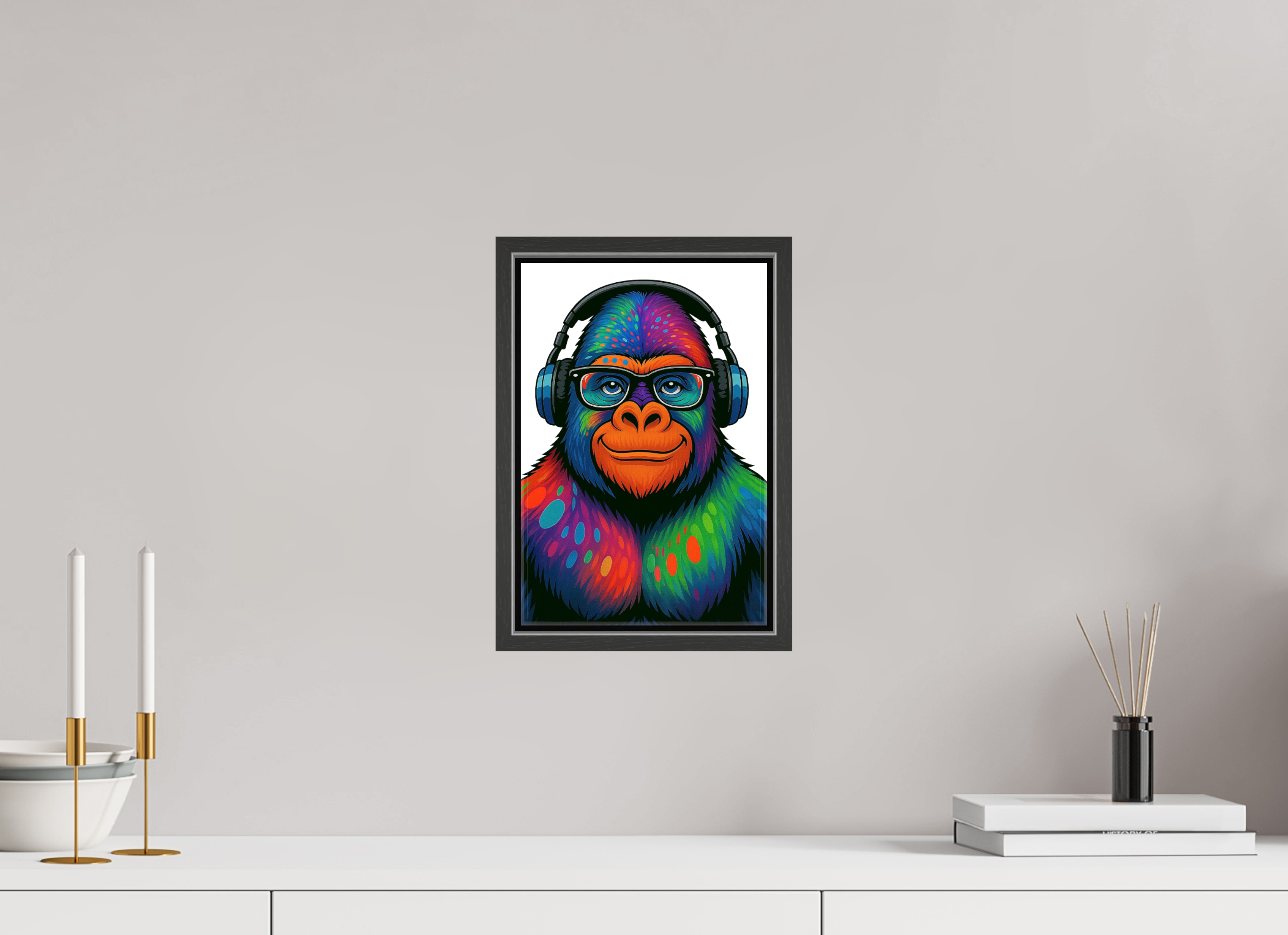 20 x 30 cm, Leinwand glänzend - Rahmen schwarz 15mm 12-Gorilla
