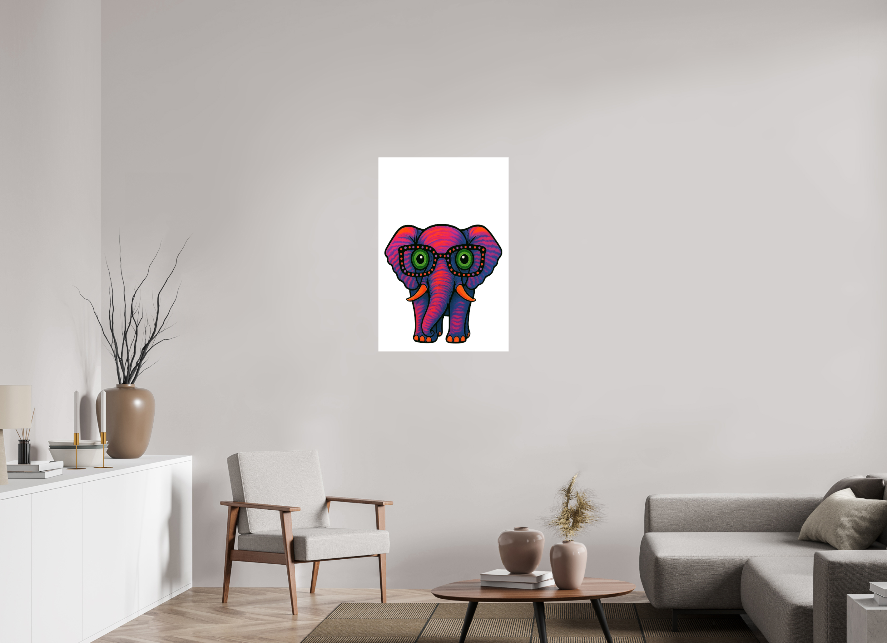 60 x 90 cm, Leinwand glänzend - Kein Rahmen 15-Elefant
