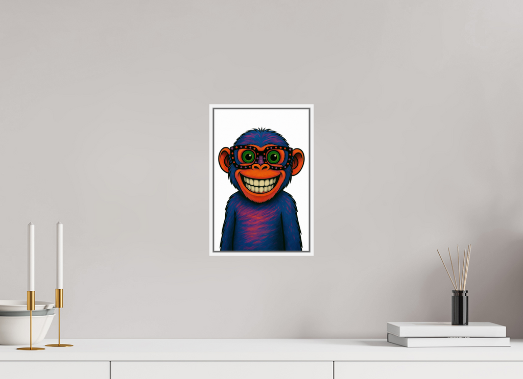 20 x 30 cm, Rahmen weiß 6mm 05-Affe