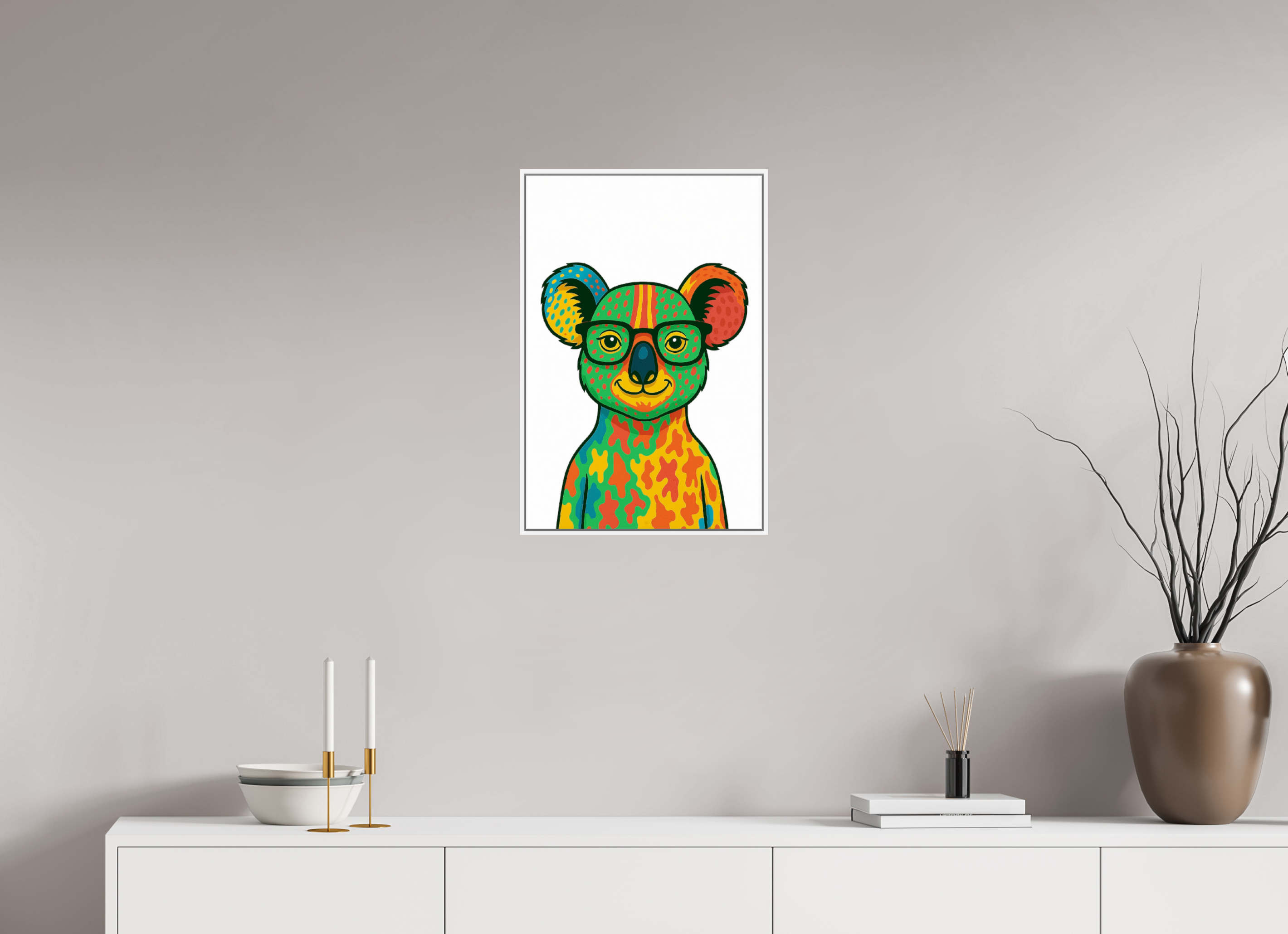 40 x 60 cm, Rahmen weiß 6mm 07-Koala