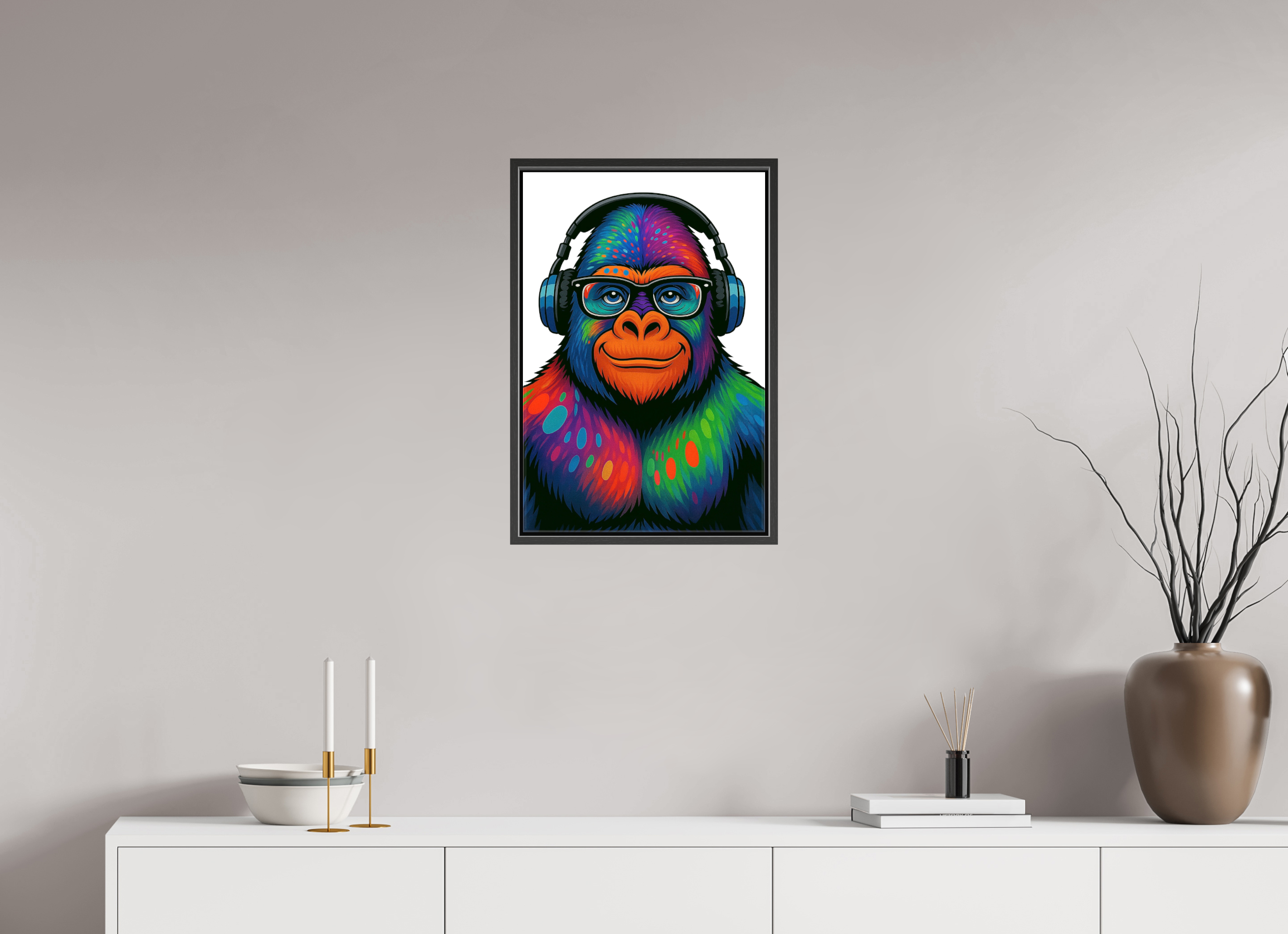 40 x 60 cm, Leinwand glänzend - Rahmen schwarz 15mm 12-Gorilla
