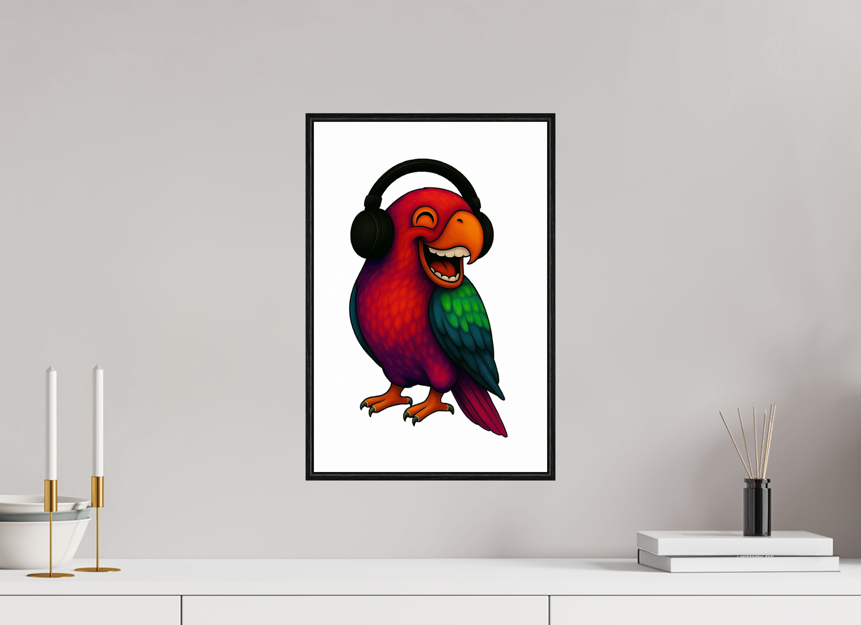 30 x 45 cm, Rahmen schwarz 6mm 13-Pagagai