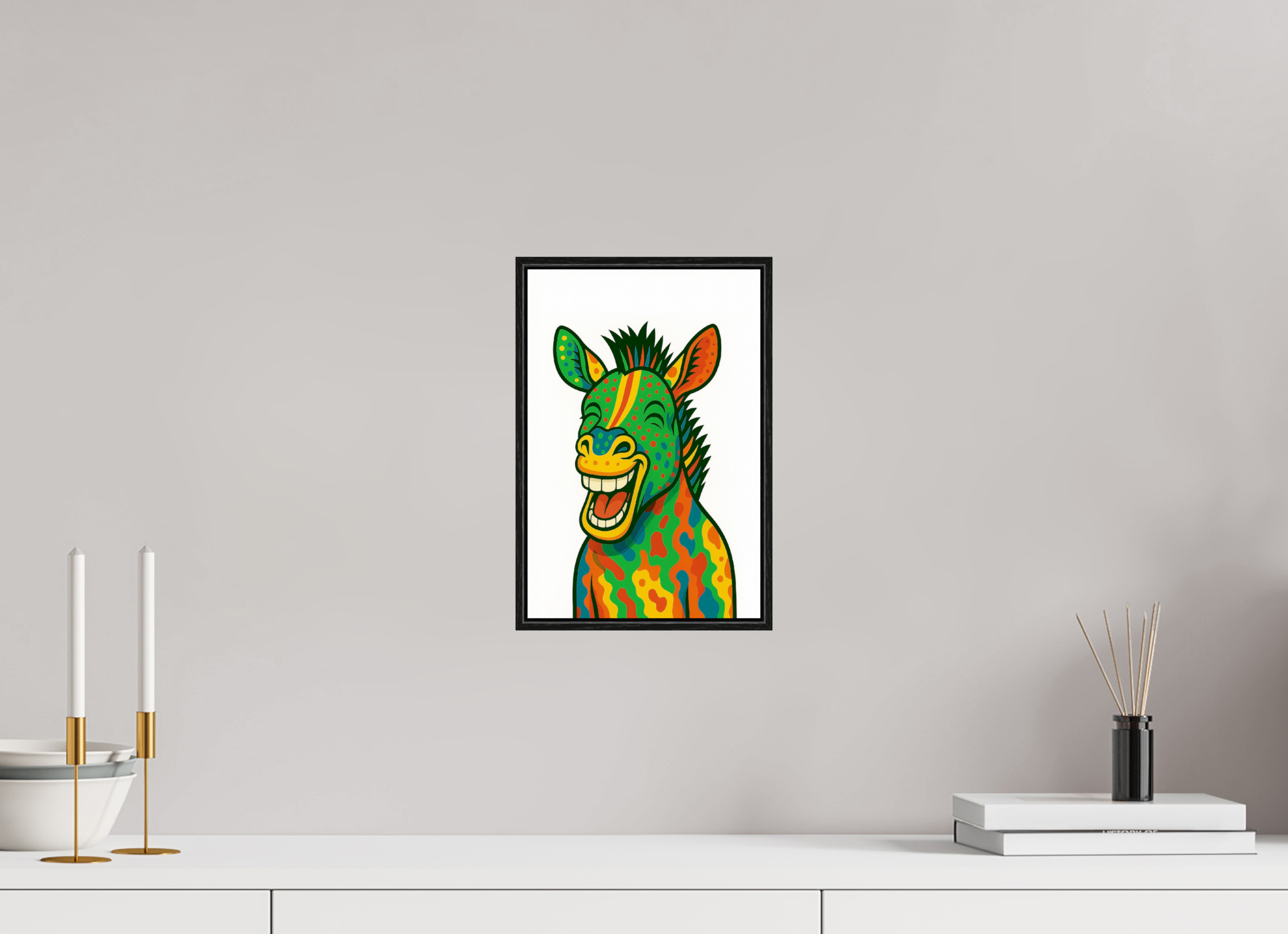 20 x 30 cm, Rahmen schwarz 6mm 03-Zebra