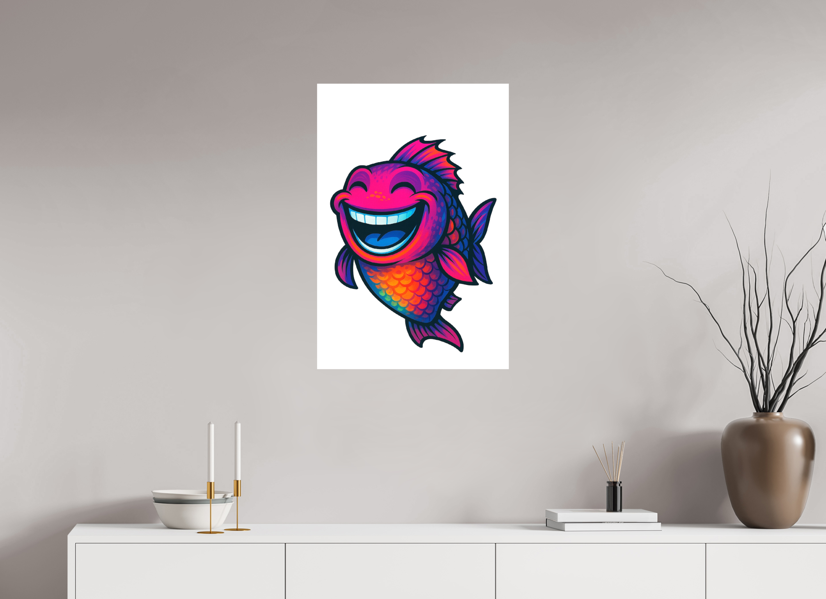 50 x 75 cm, Leinwand glänzend - Kein Rahmen 11-Fisch