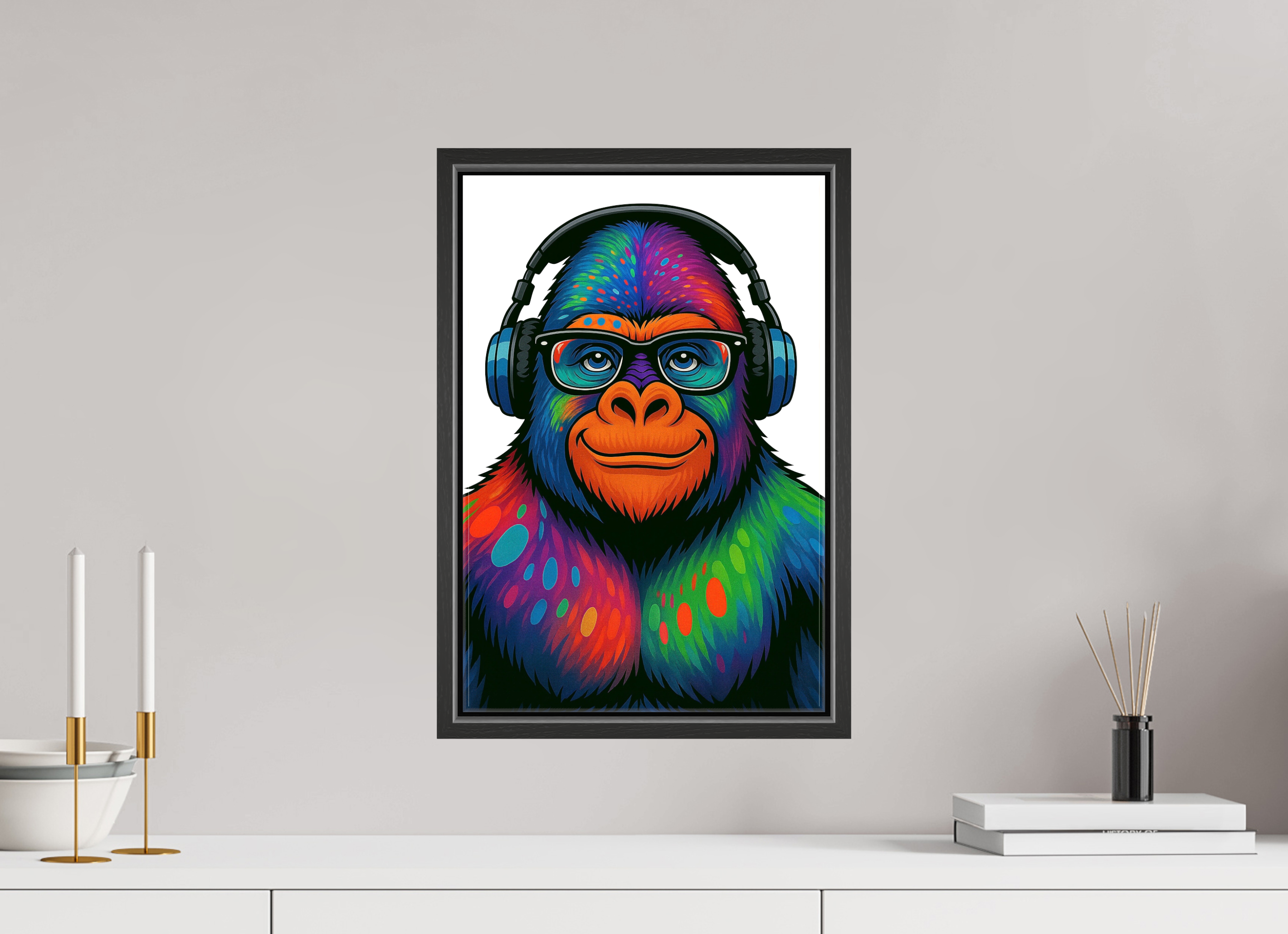 30 x 45 cm, Leinwand glänzend - Rahmen schwarz 15mm 12-Gorilla