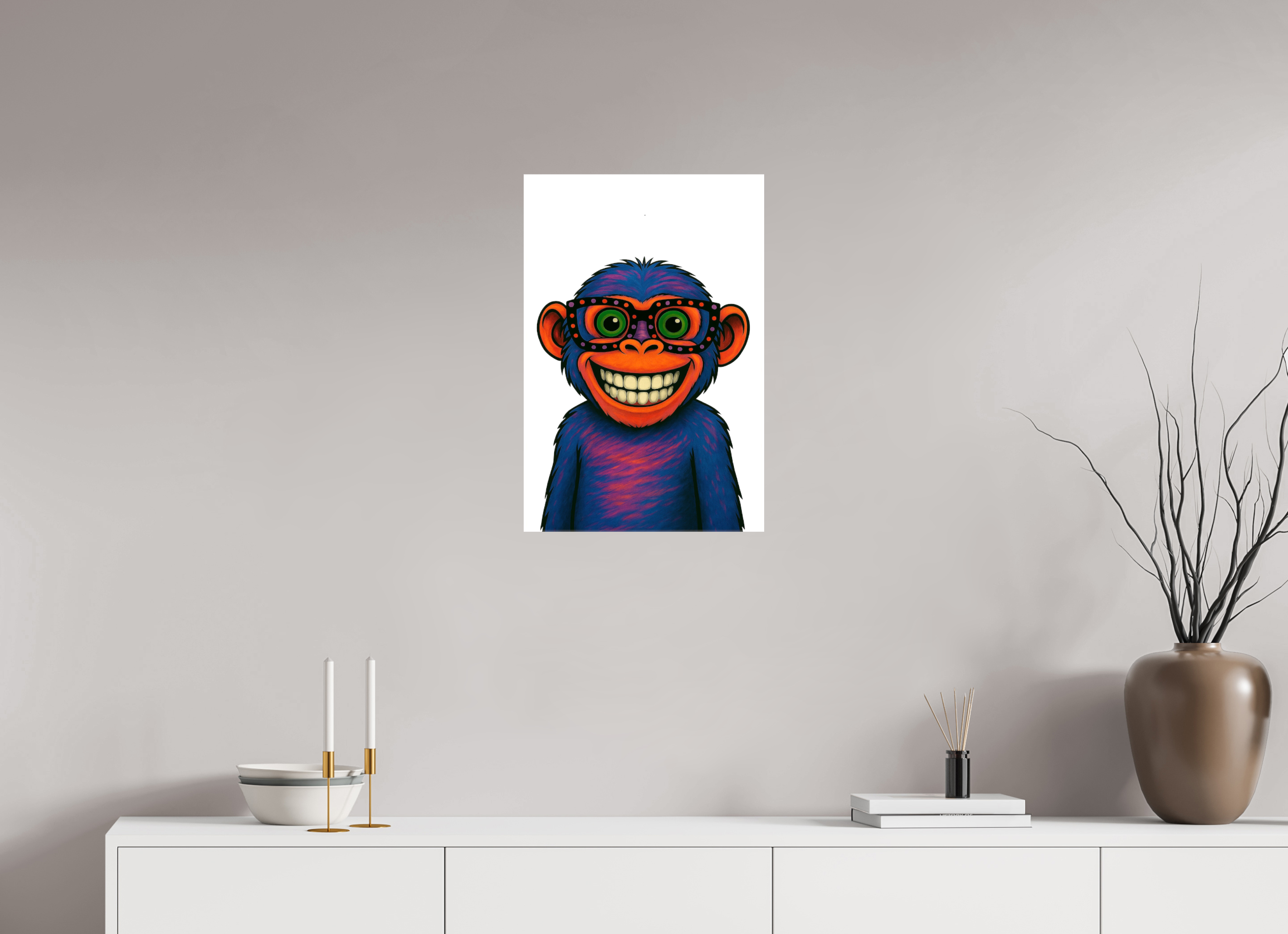 40 x 60 cm, Leinwand glänzend - Kein Rahmen 06-Affe