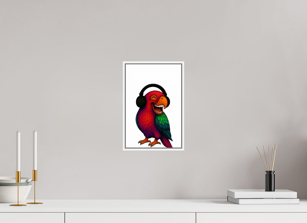 20 x 30 cm, Acrylglas - Rahmen weiß 6mm 13-Papagai