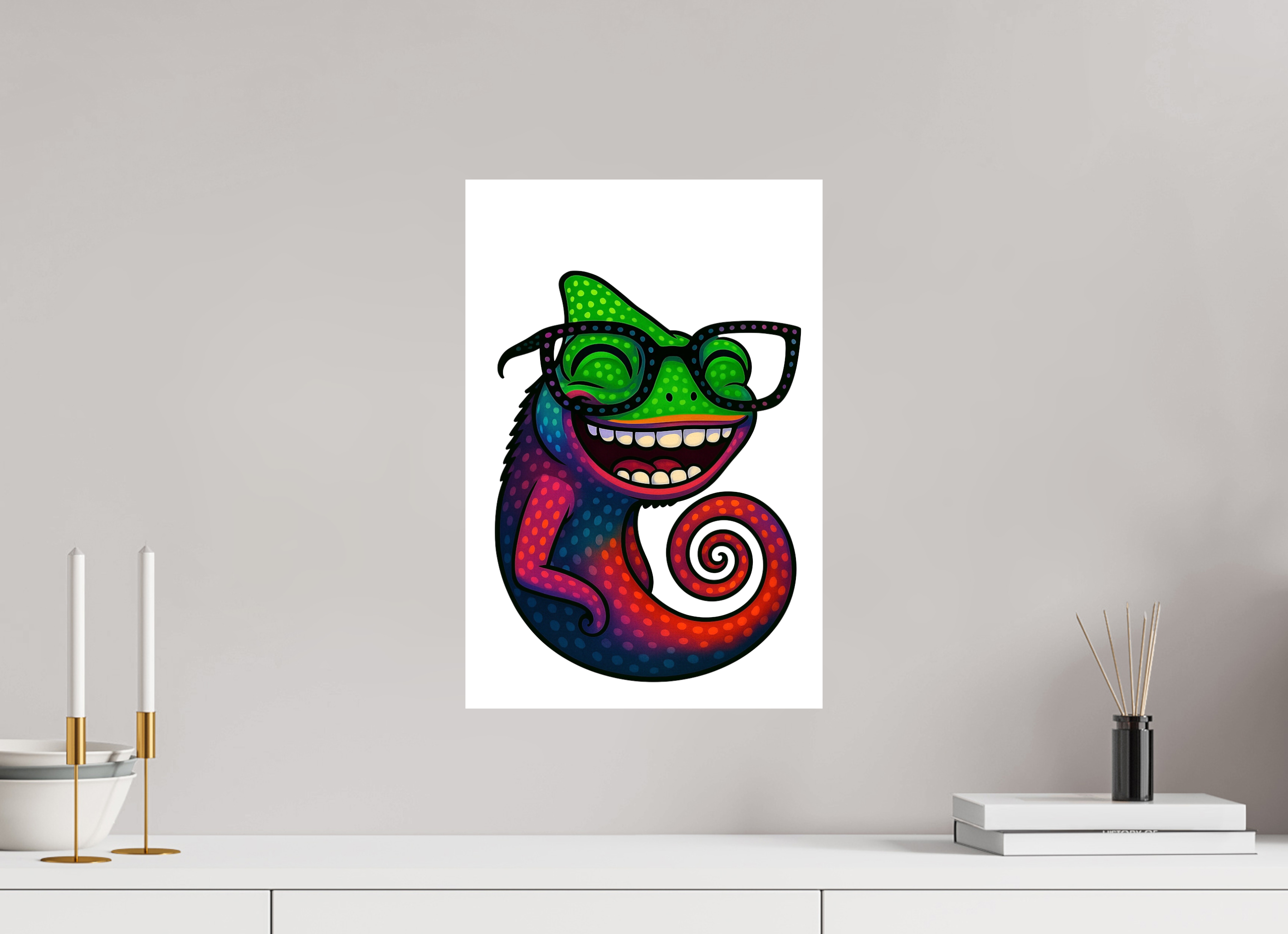 30 x 45 cm, Leinwand glänzend - Kein Rahmen 14-Chamäleon