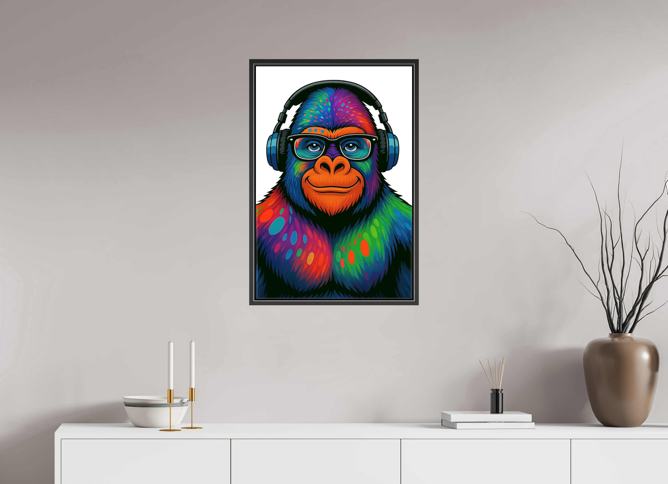 50 x 75 cm, Leinwand glänzend - Rahmen schwarz 15mm 12-Gorilla