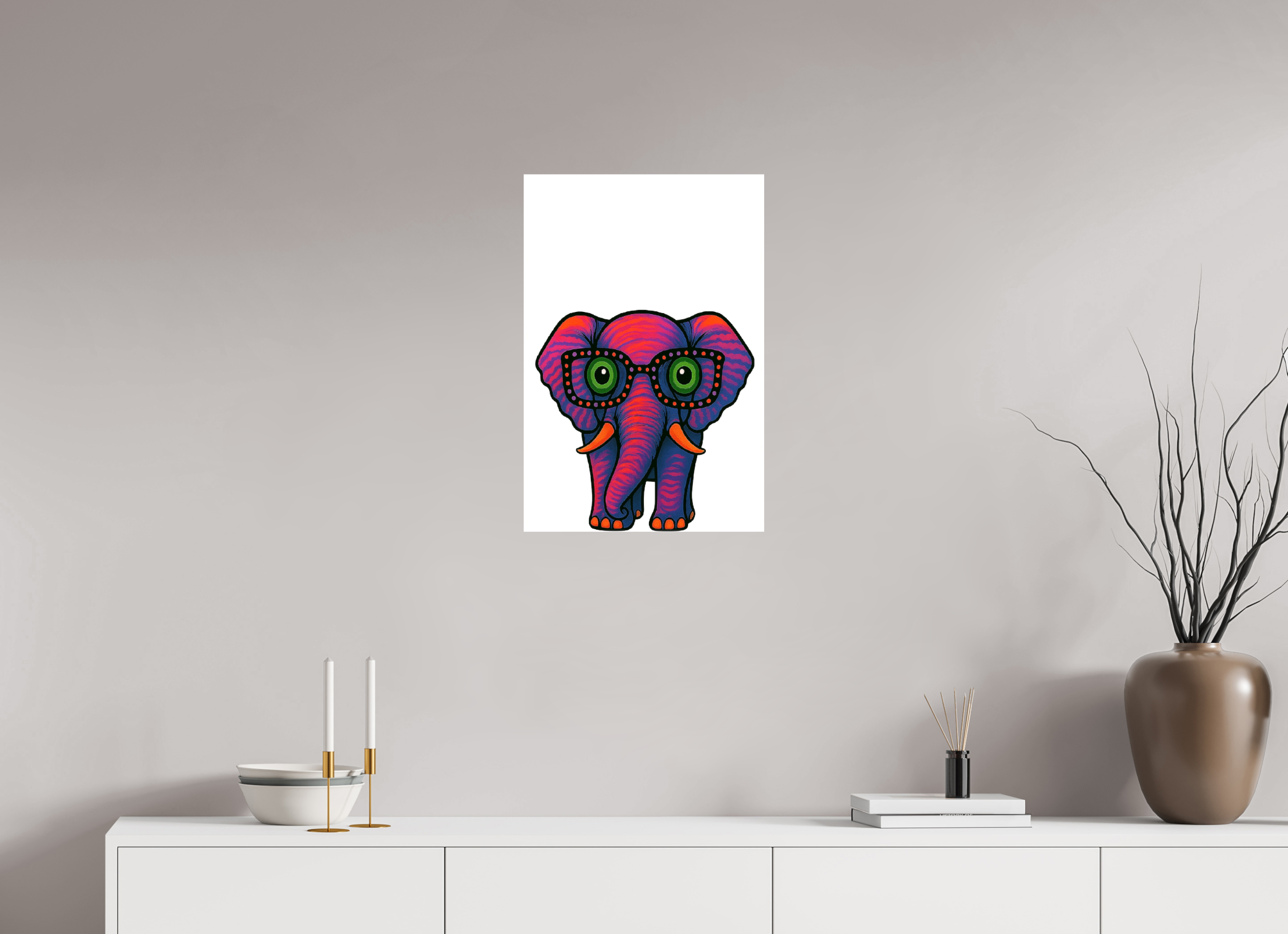 40 x 60 cm, Leinwand glänzend - Kein Rahmen 15-Elefant