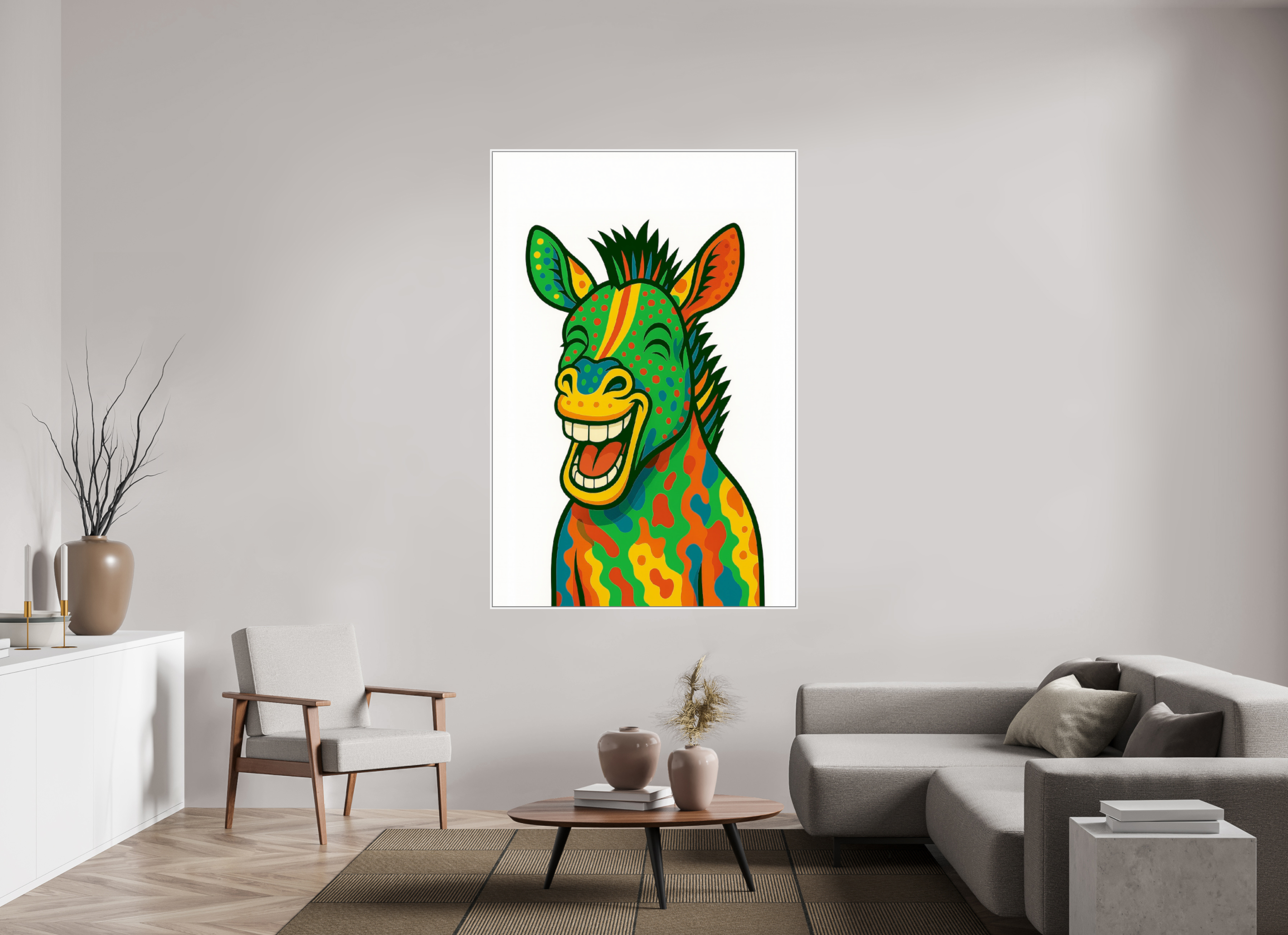 120 x 180 cm, Rahmen weiß 6mm 03-Zebra