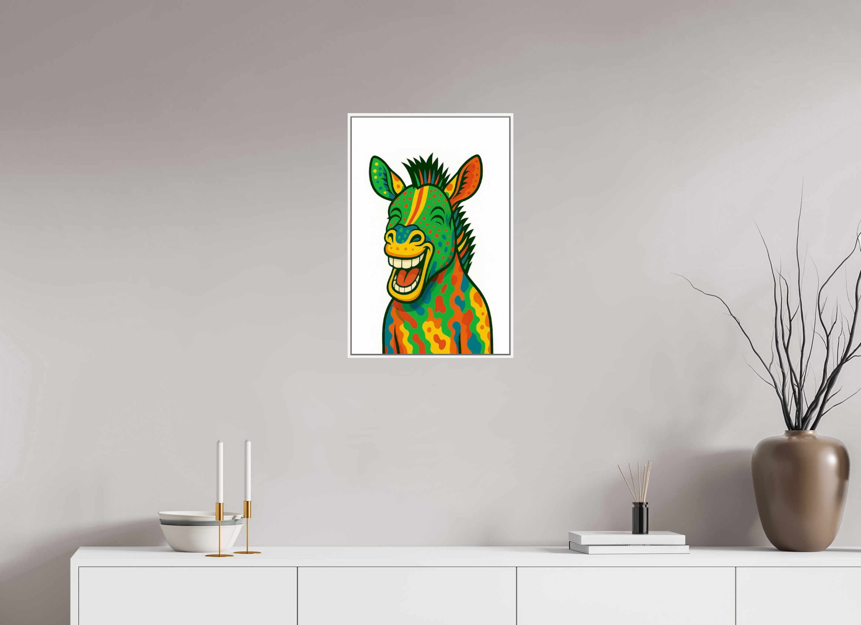 40 x 60 cm, Rahmen weiß 6mm 03-Zebra