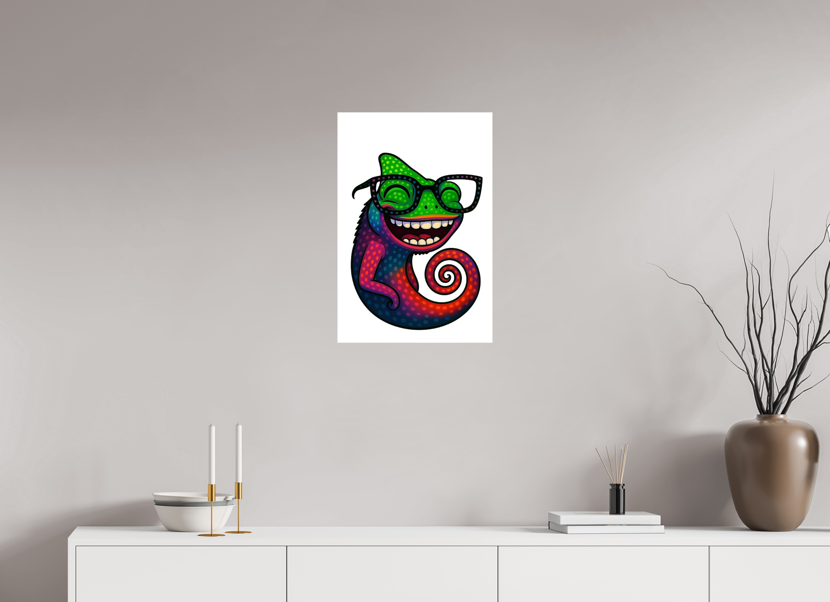 40 x 60 cm, Leinwand glänzend - Kein Rahmen 14-Chamäleon