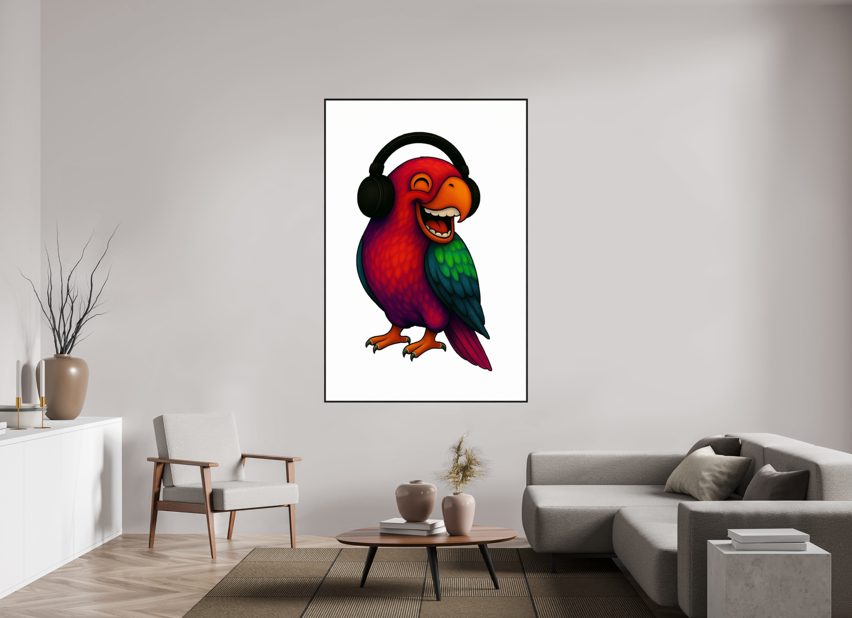 120 x 180 cm, Rahmen schwarz 6mm 13-Pagagai