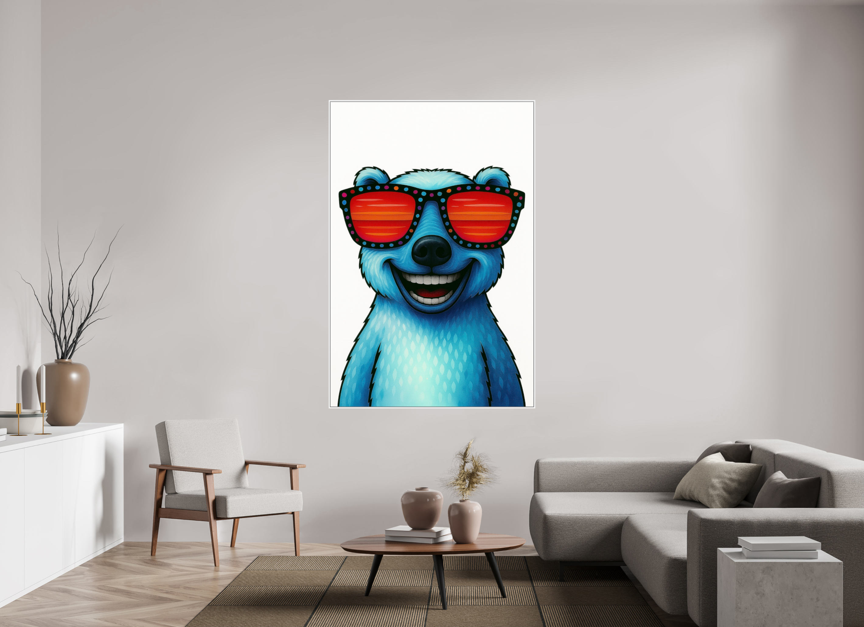 120 x 180 cm, Rahmen weiß 6mm 04-Eisbär