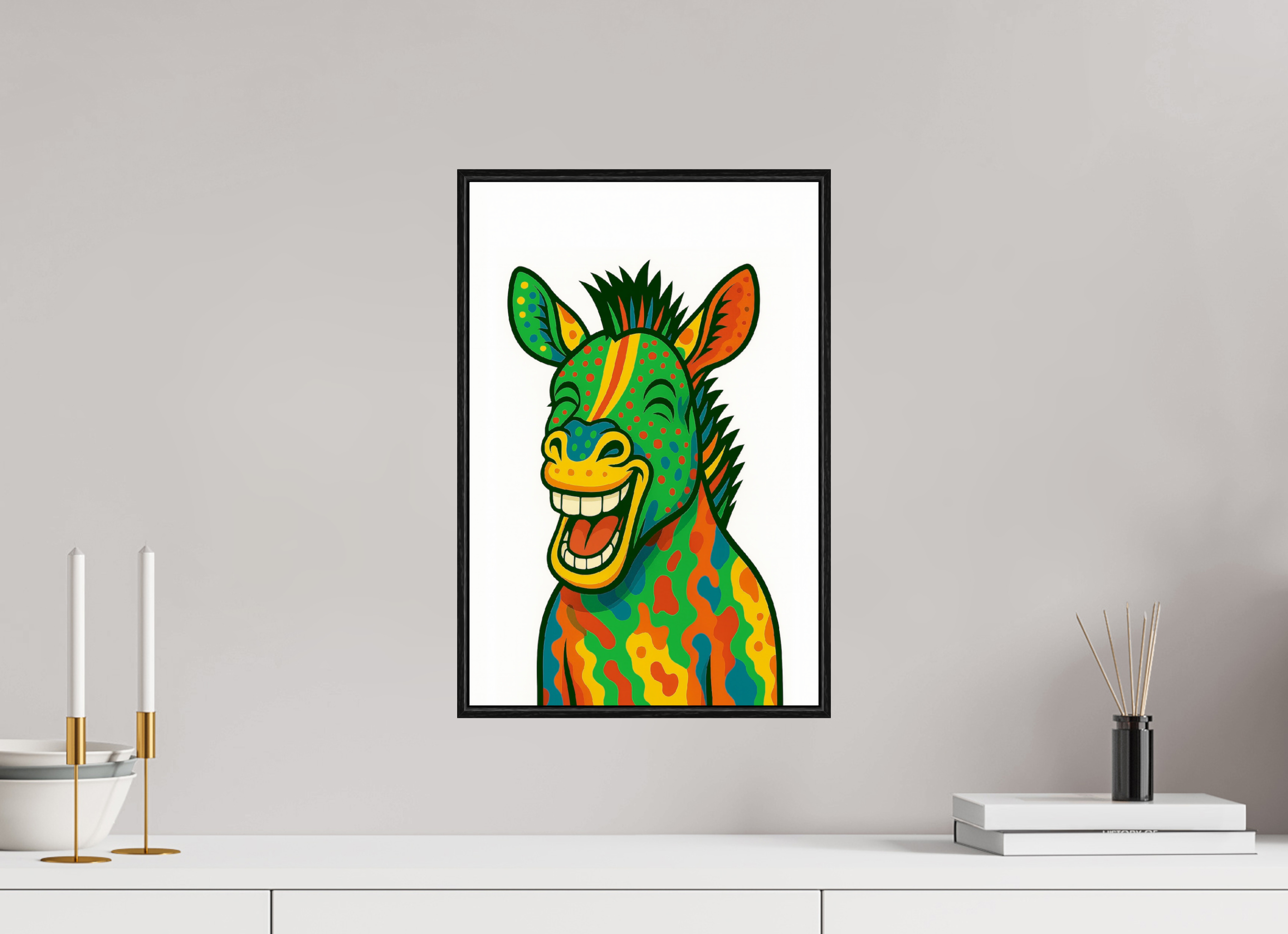 30 x 45 cm, Rahmen schwarz 6mm 03-Zebra