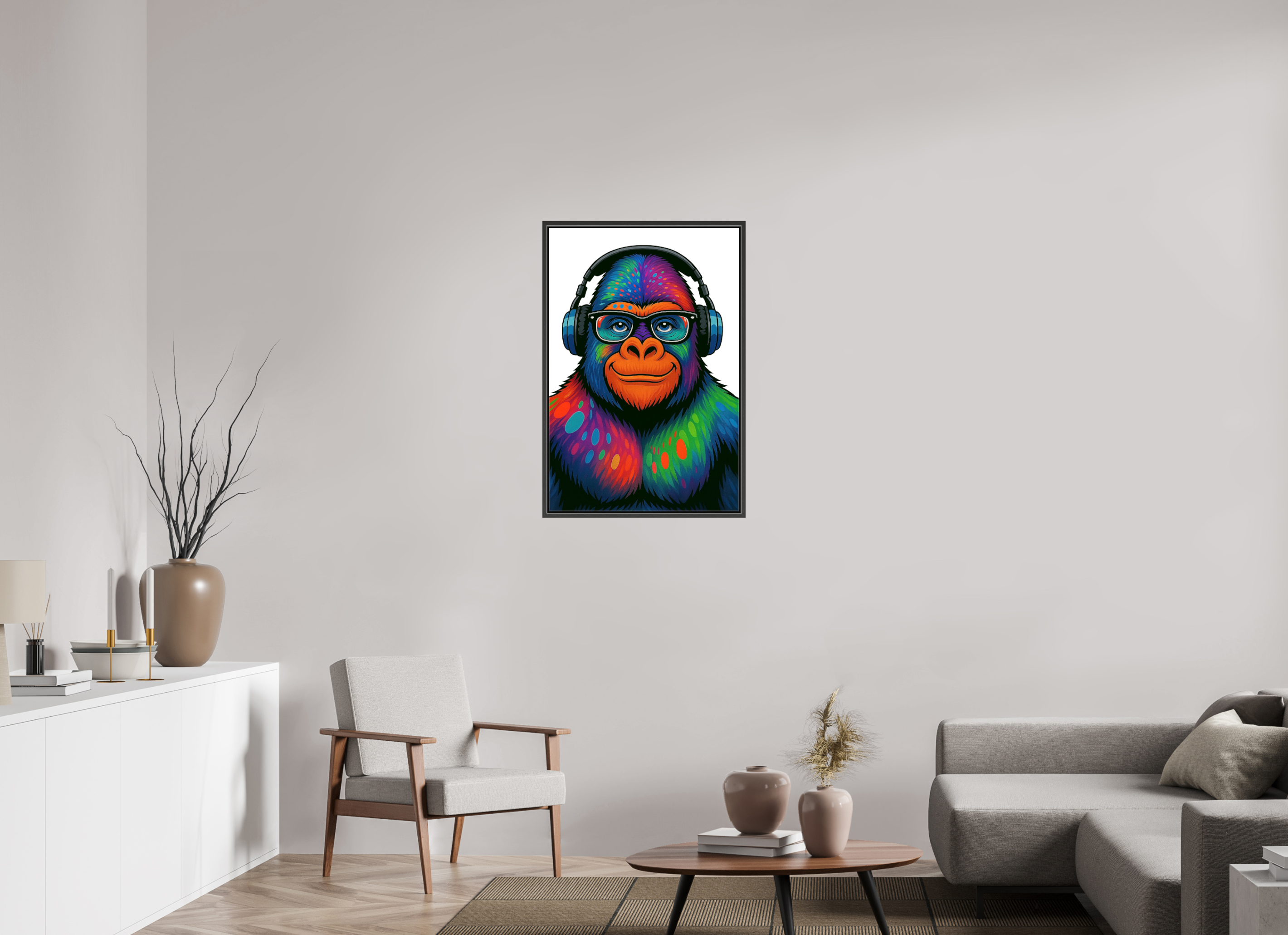 60 x 90 cm, Leinwand glänzend - Rahmen schwarz 15mm 12-Gorilla