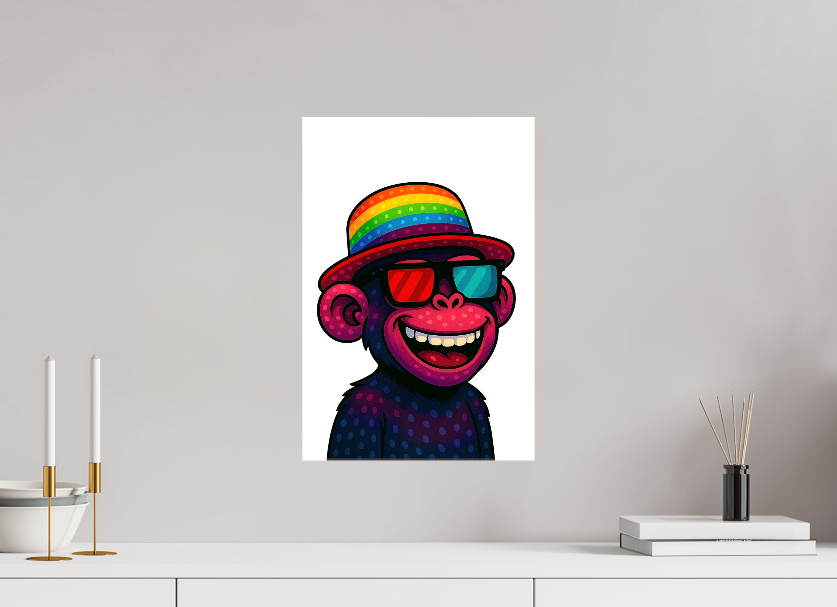 30 x 45 cm, Leinwand glänzend - Kein Rahmen 10-Affe