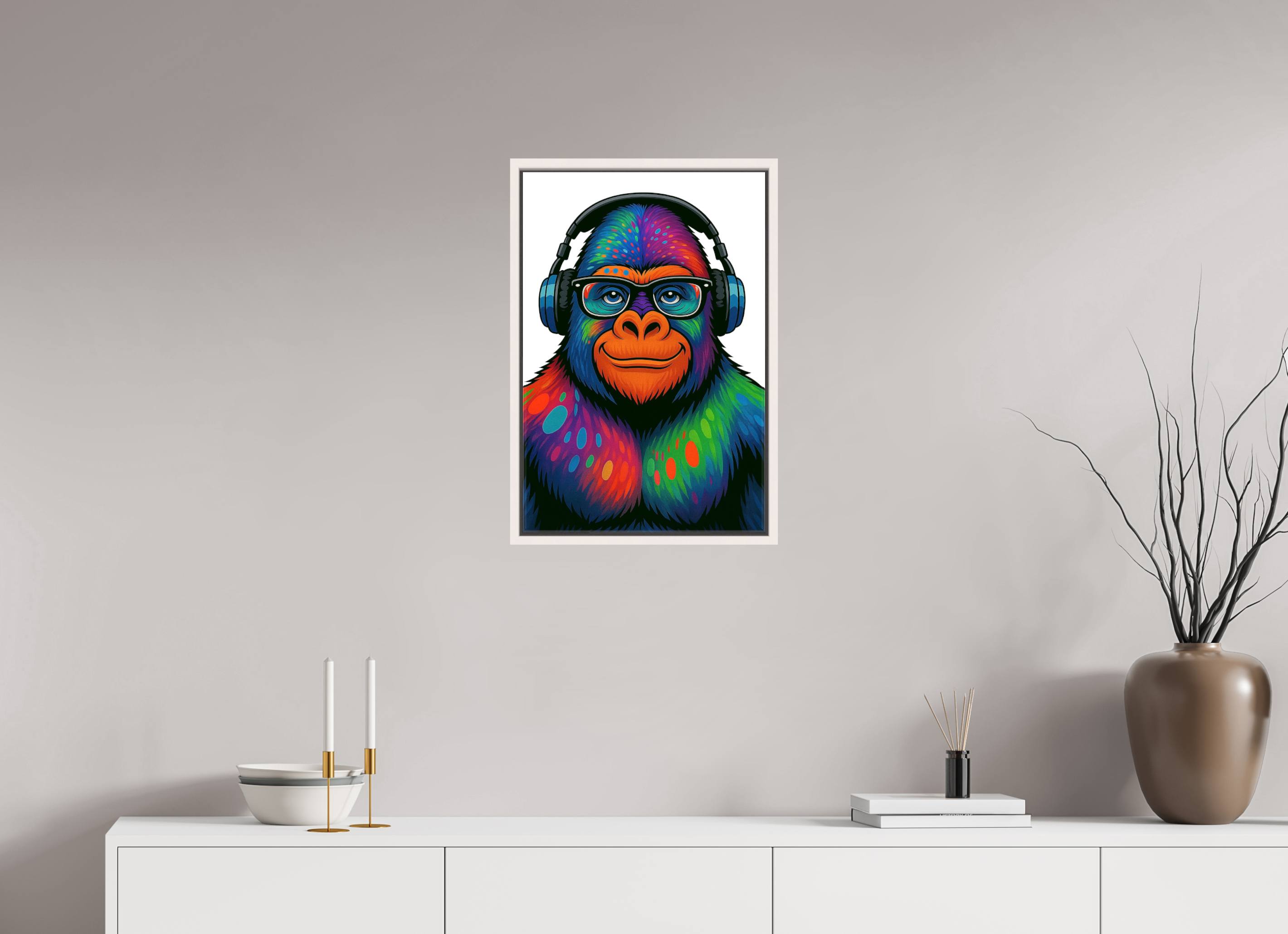 40 x 60 cm, Leinwand glänzend - Rahmen weiß 15mm 12-Gorilla