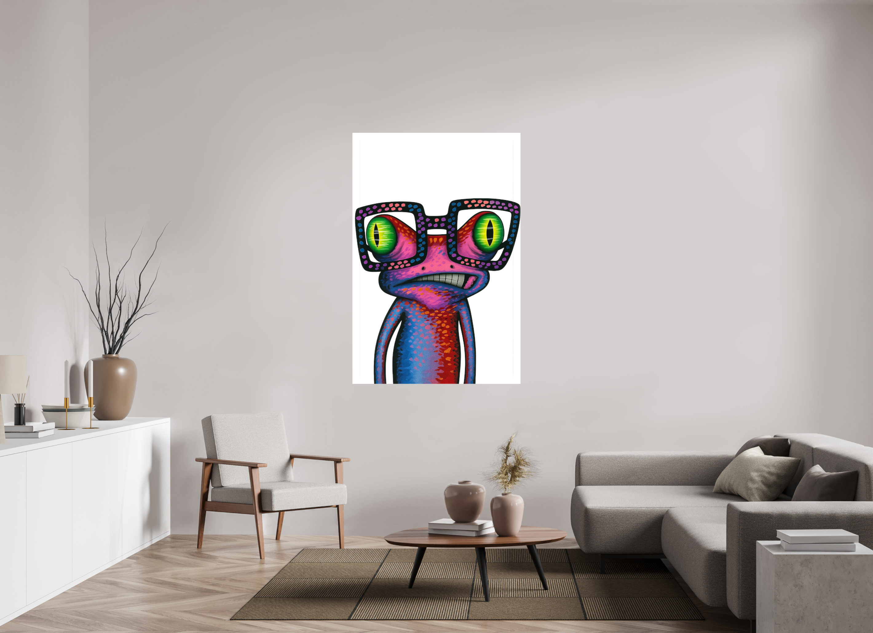 100 x 150 cm, Leinwand glänzend - Kein Rahmen 02-Frosch