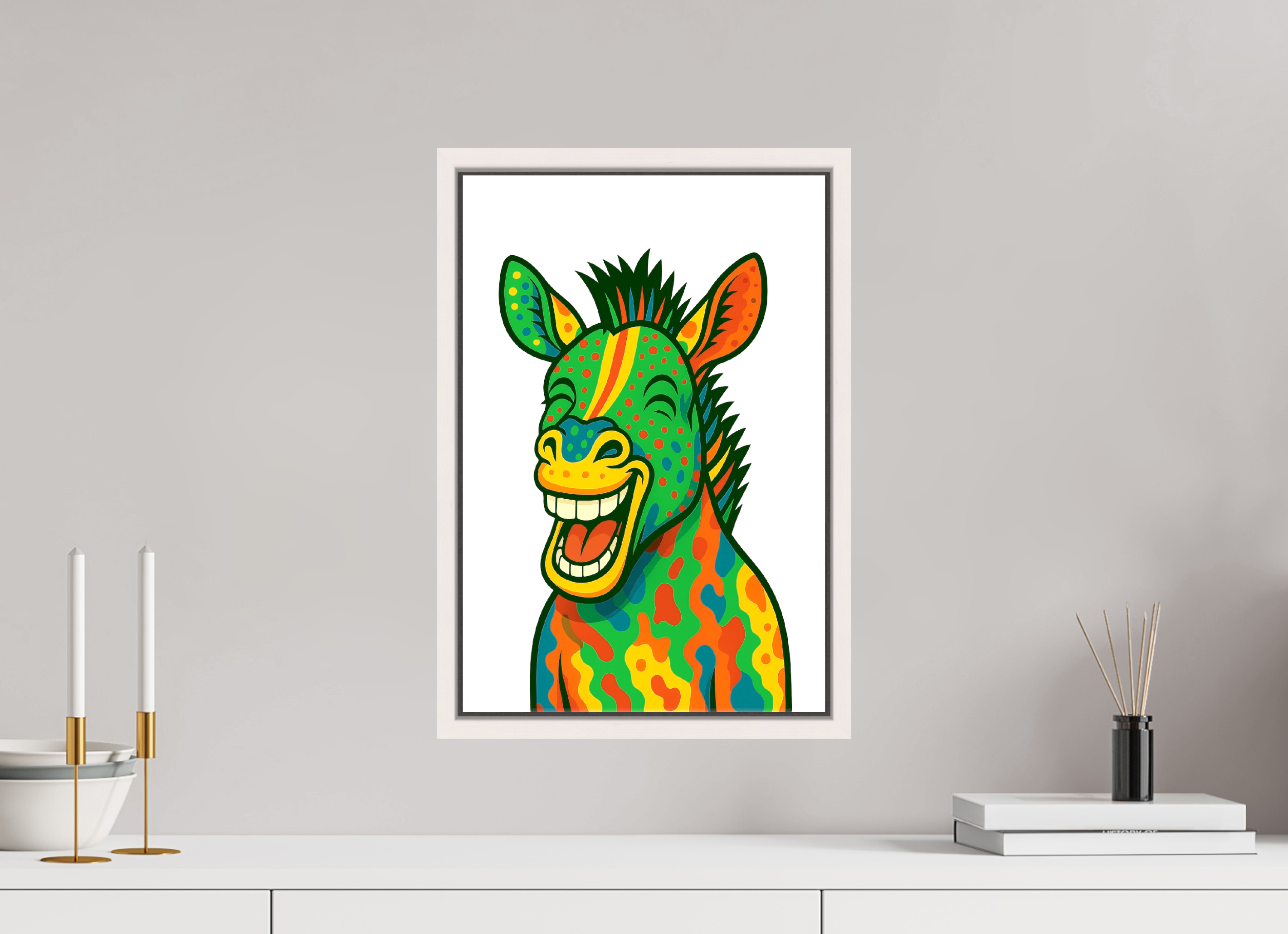 30 x 45 cm, Leinwand glänzend - Rahmen weiß 15mm 03-Zebra