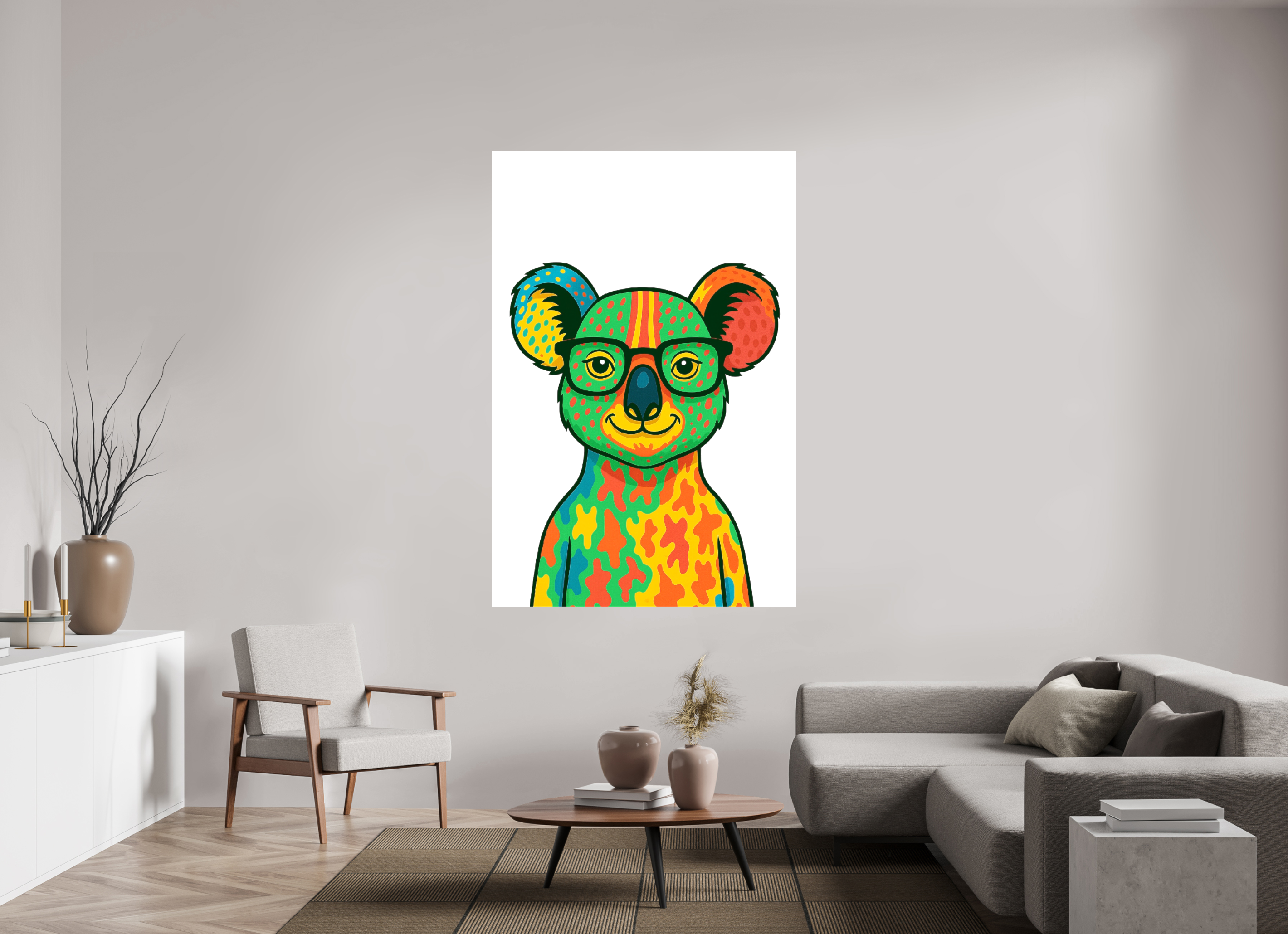 120 x 180 cm, Leinwand glänzend - Kein Rahmen 07-Koala