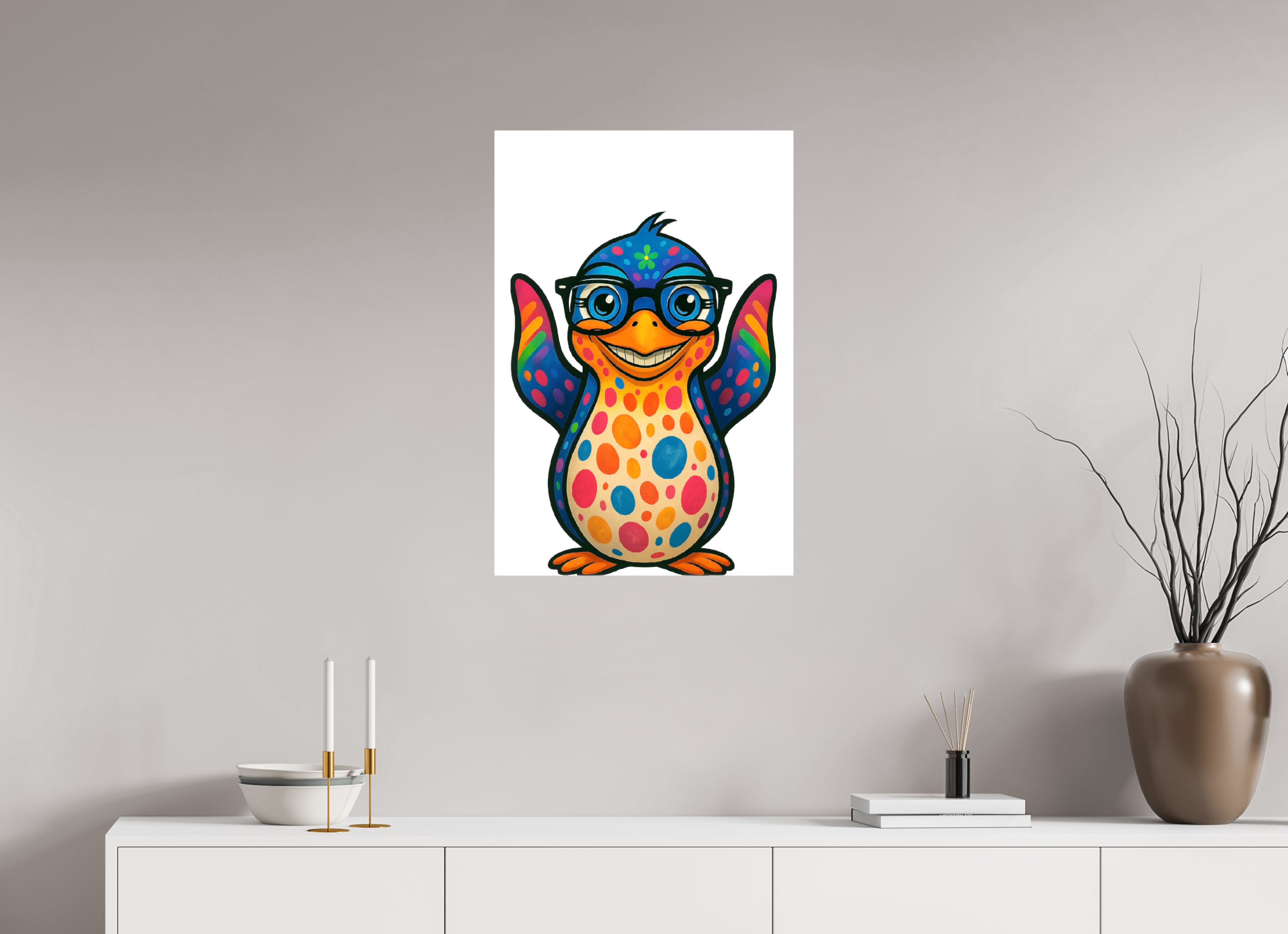 50 x 75 cm, Leinwand glänzend - Kein Rahmen 08-Pinguin