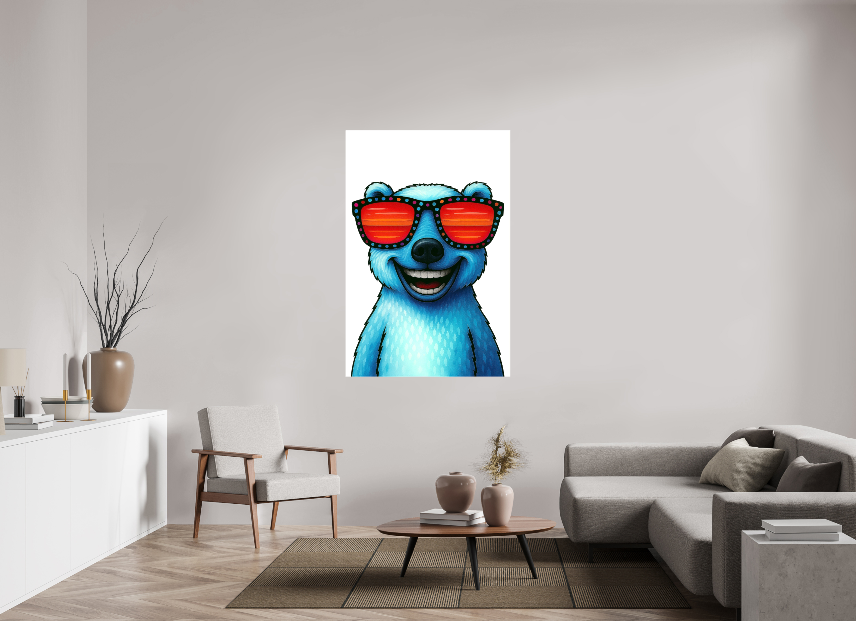 100 x 150 cm, Leinwand glänzend - Kein Rahmen 04-Eisbär